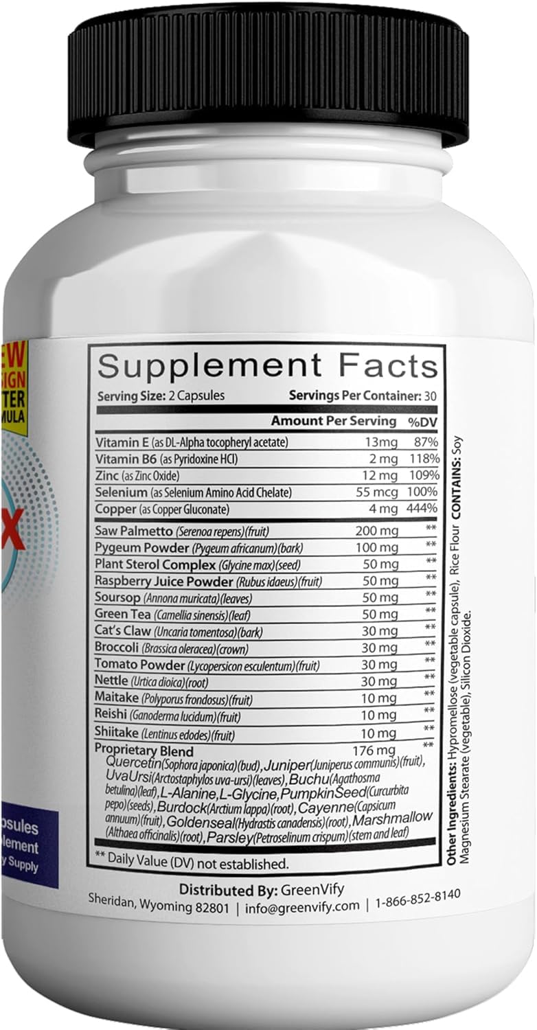 GREENVIFY ProstateViva Max Prostate Supplements for Men Capsules, 600 Count