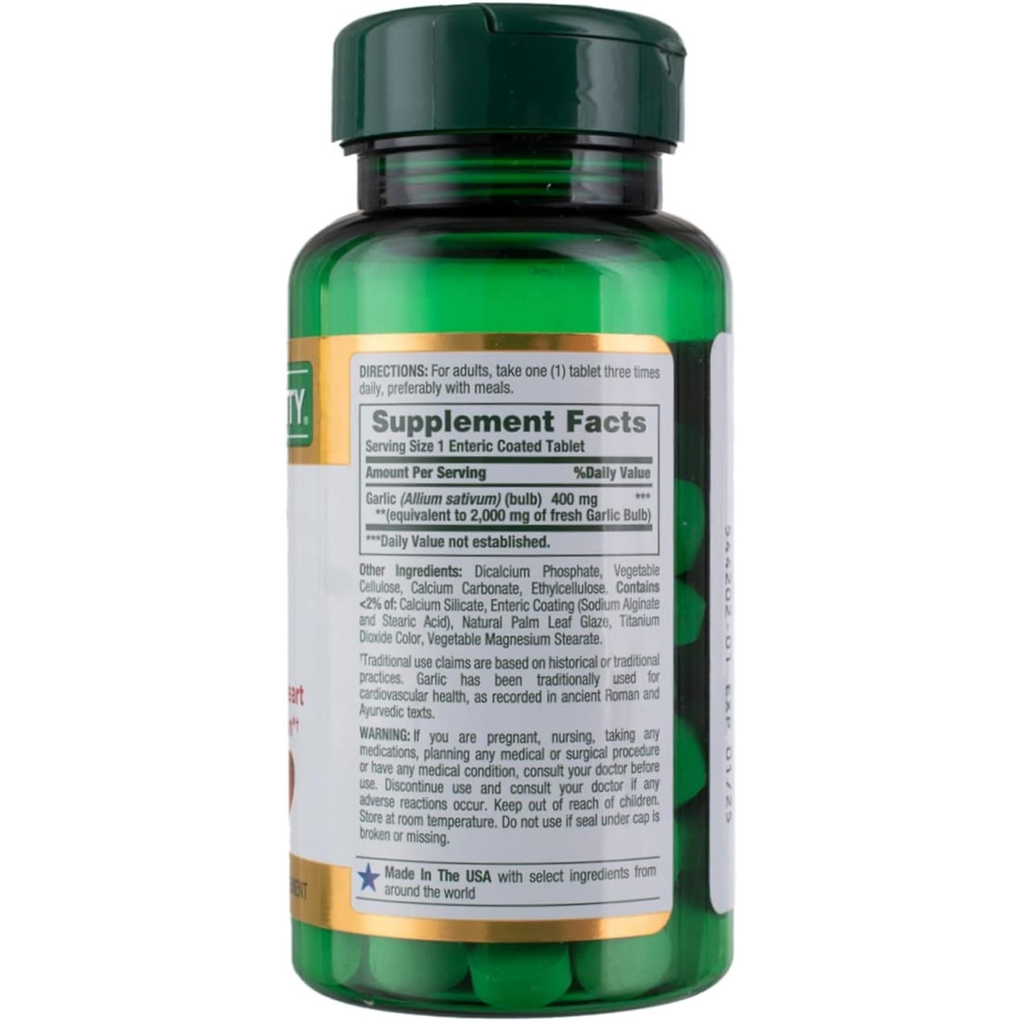 Nature's Bounty Garlic 2000mg Tablet, 120 Count