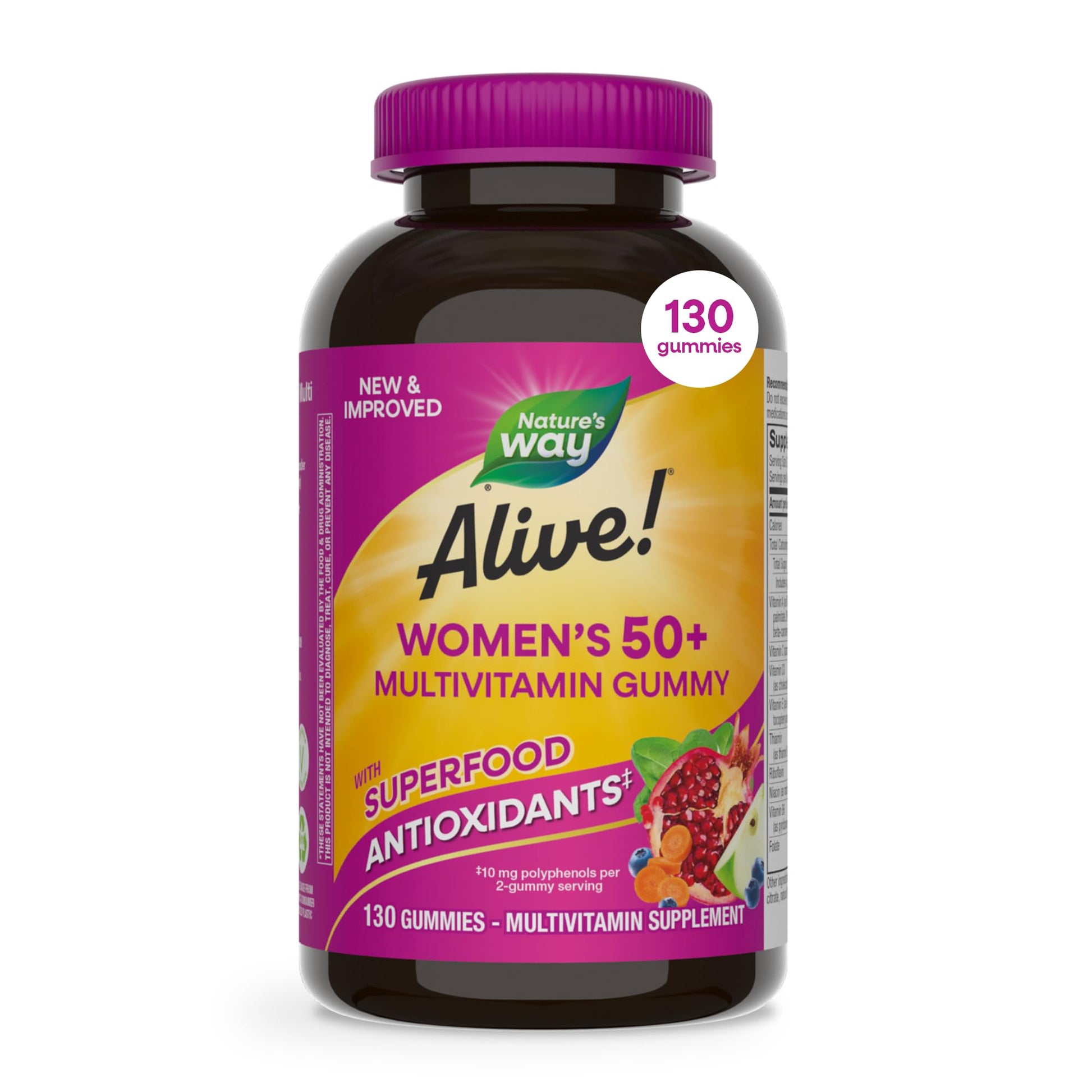 Nature's Way Alive! Women’s 50 Plus Multivitamin Gummy 130 Count