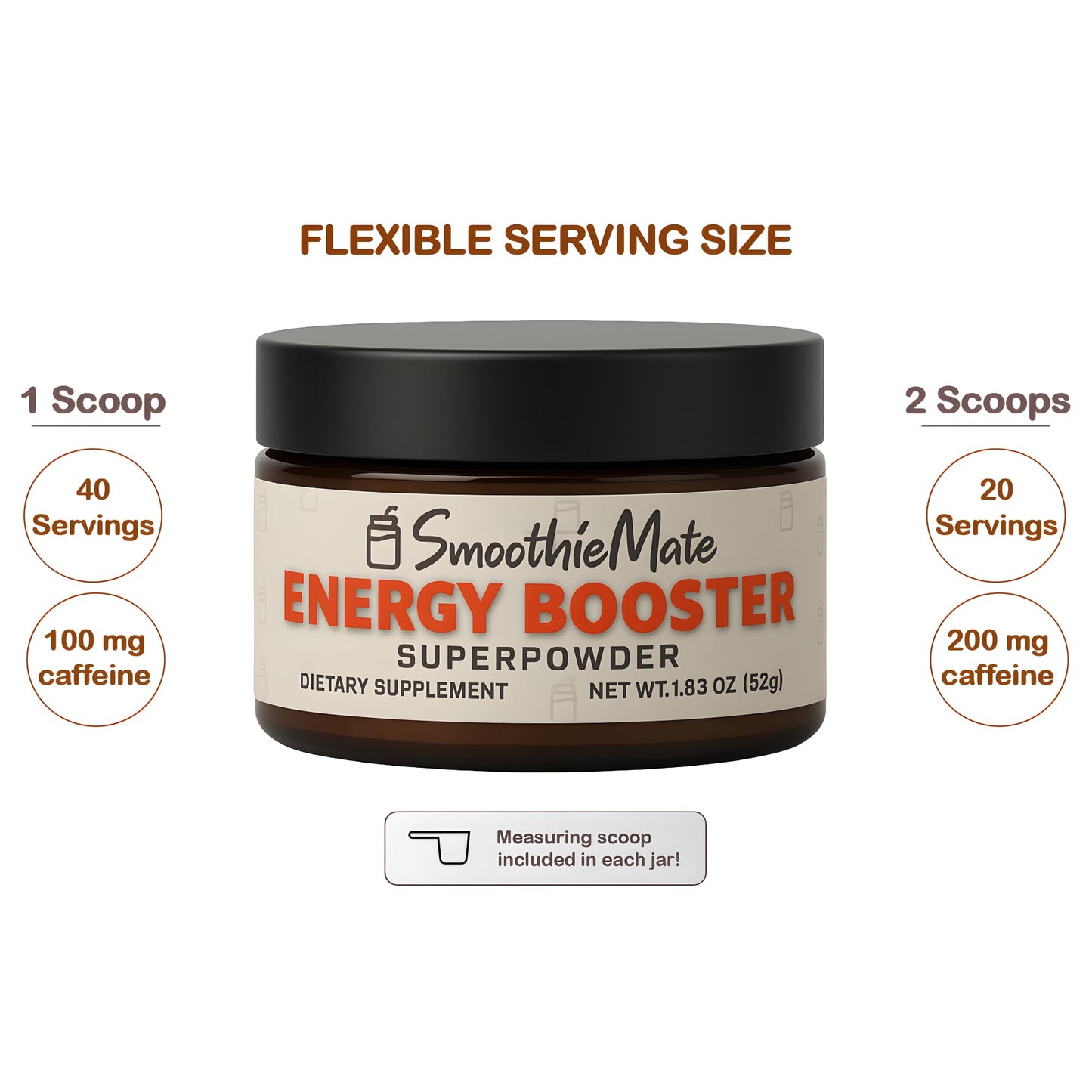 Smoothie Mate Energy Booster Superpowder (Powder), 40 Servings
