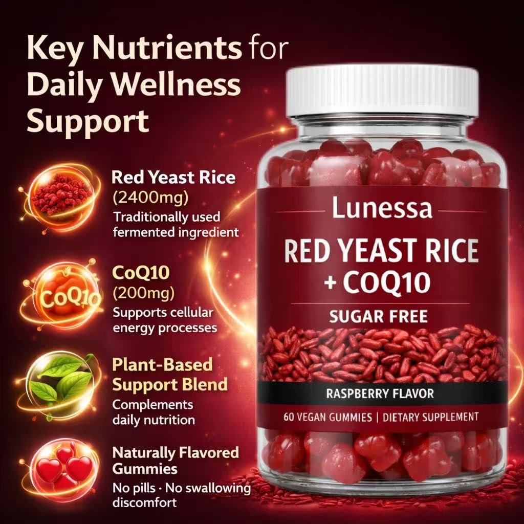 SUBMETIC Lunessa Red Yeast Rice Gummies, 60 Gummies