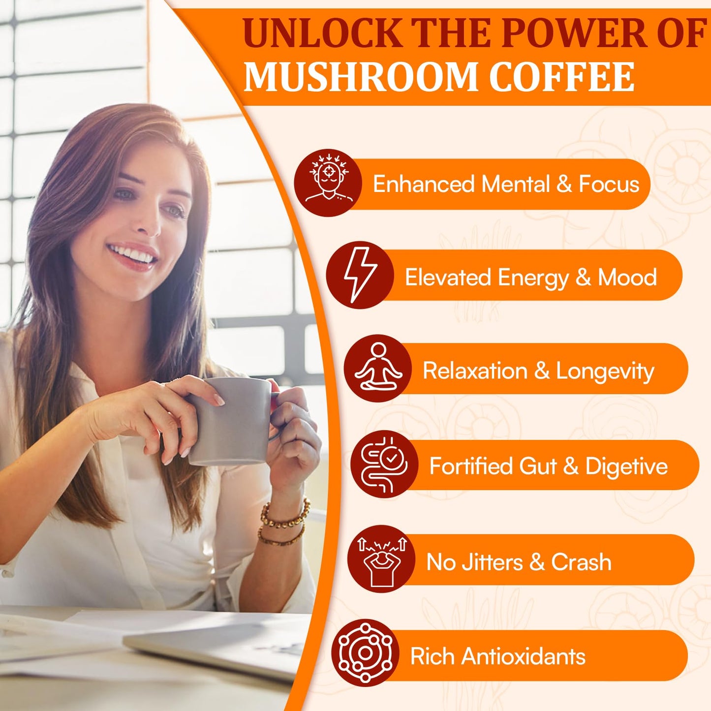 Gomhoreye Mushroom Coffee Organic with 11 Superfood Mushrooms Powder 5.3 oz