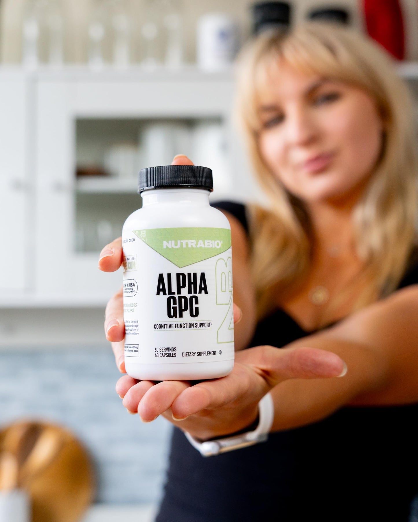 NutraBio Alpha GPC 300mg Capsules, 60 Count
