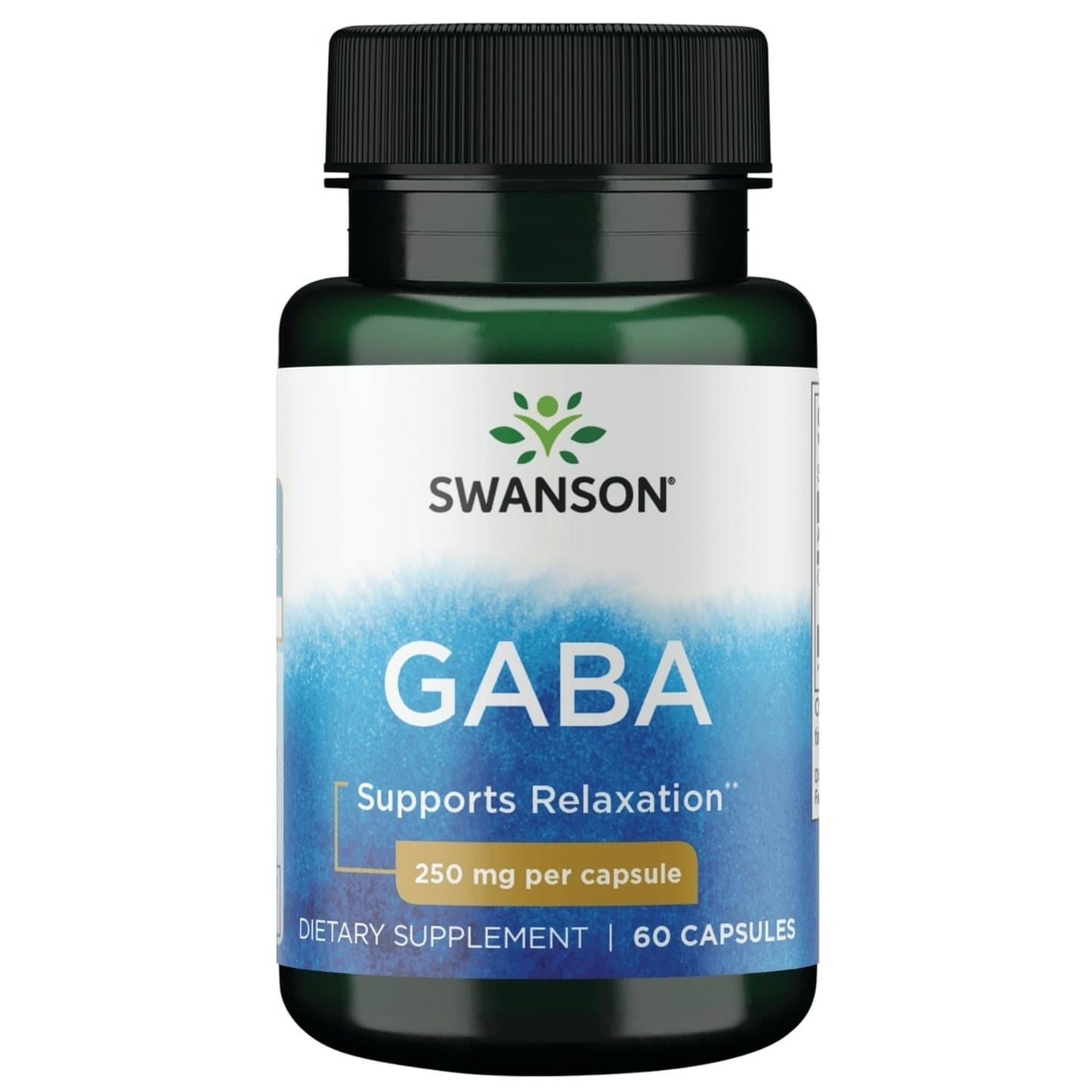 Swanson GABA Gamma Aminobutyric Acid 250 mg Capsule, 60 Capsules