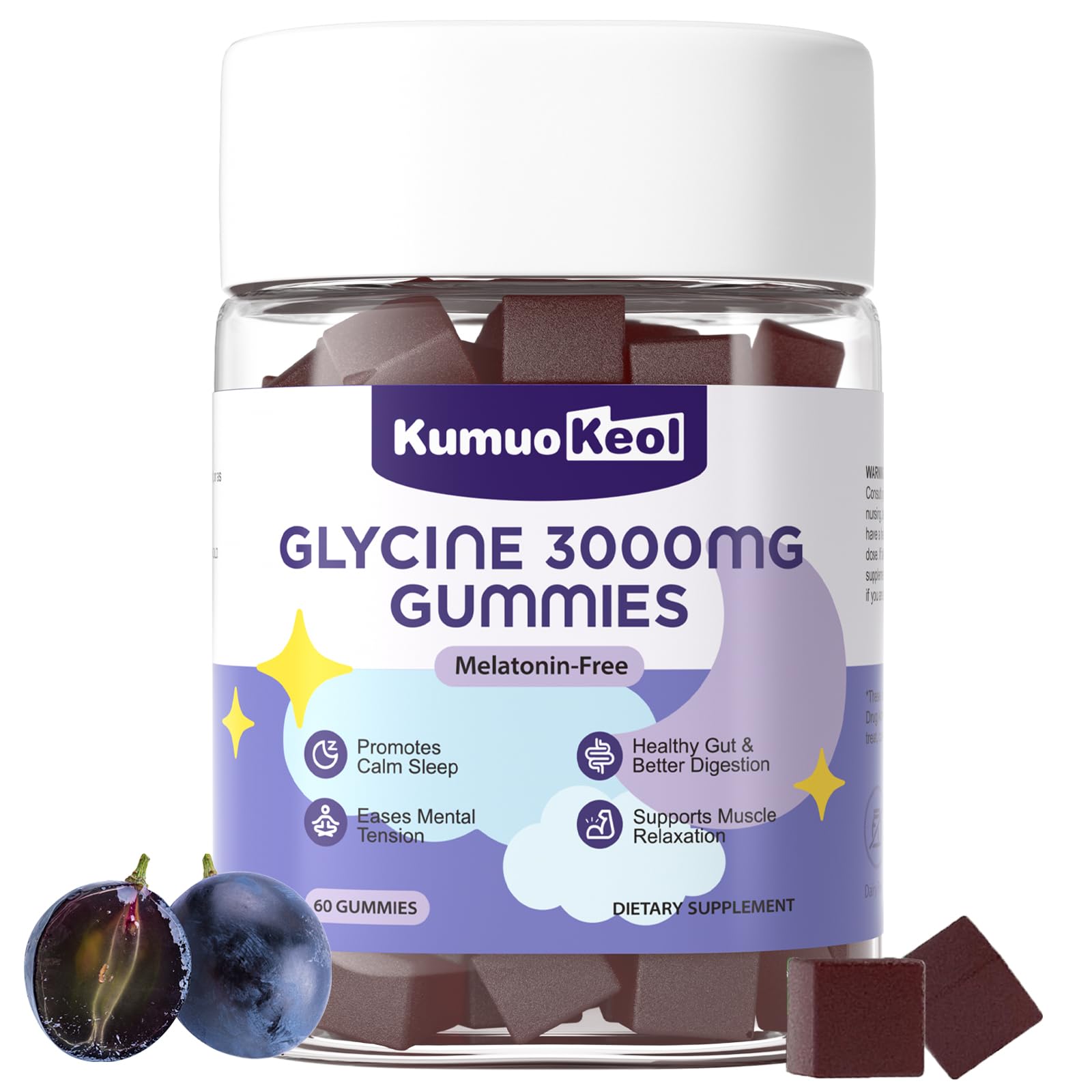 KumuoKeol Glycine 3000mg Gummies 60 Count