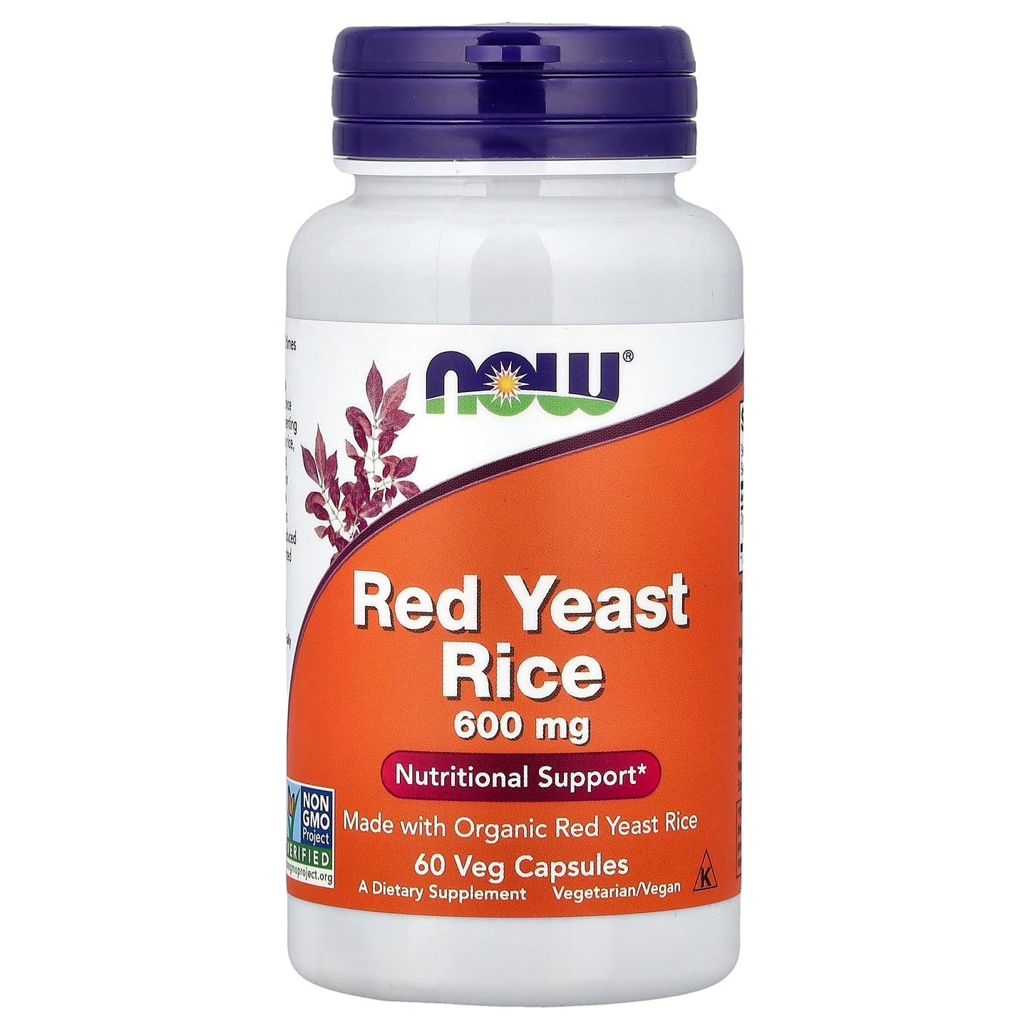 NOW Foods Red Yeast Rice Veg Capsules, 60 Count