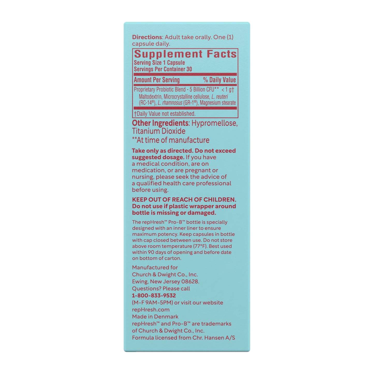 Rephresh Pro-B Vaginal Probiotic Supplement Capsules 30 Count