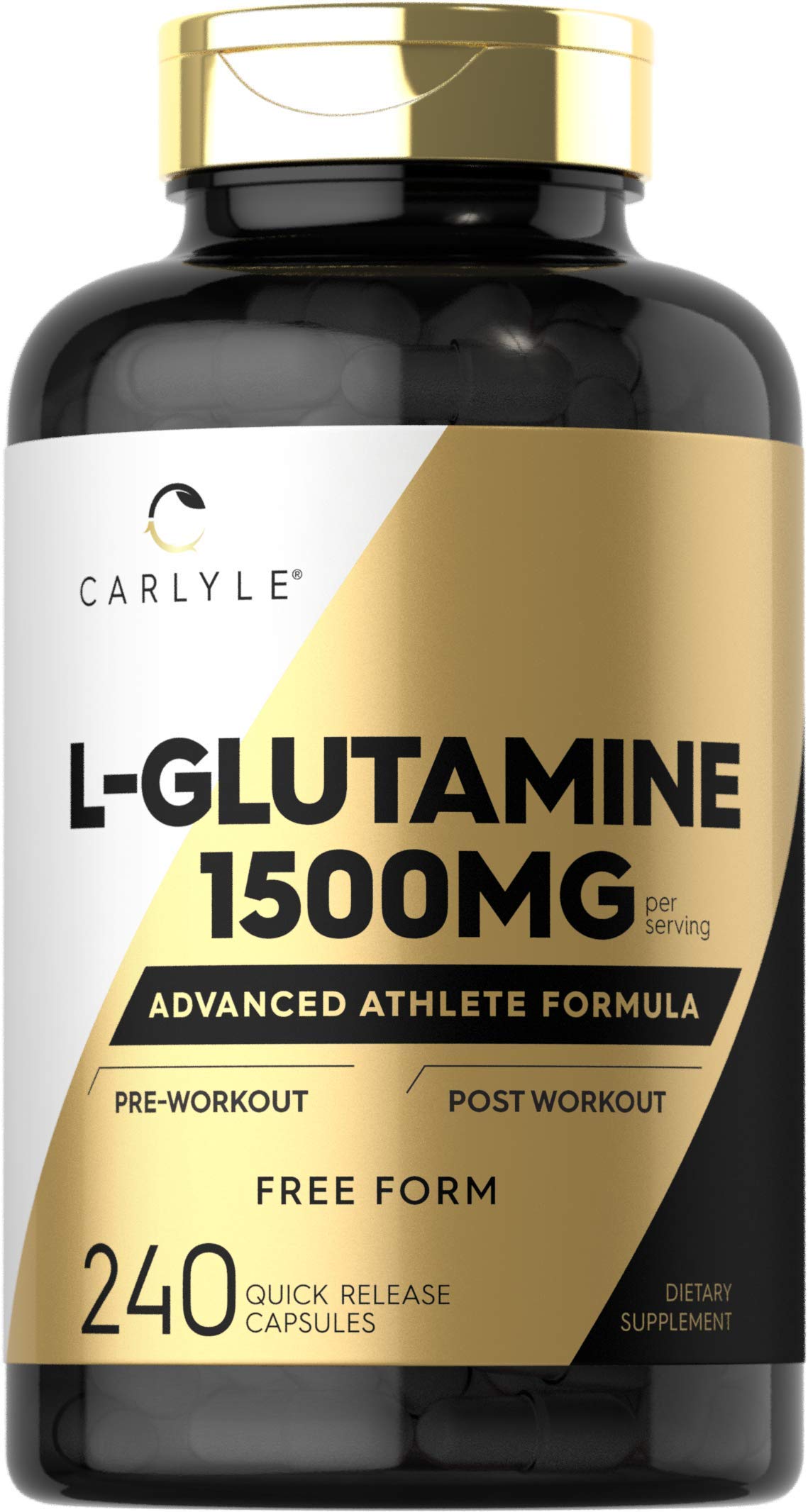 Carlyle L-Glutamine 1500mg Capsules, 240 Count