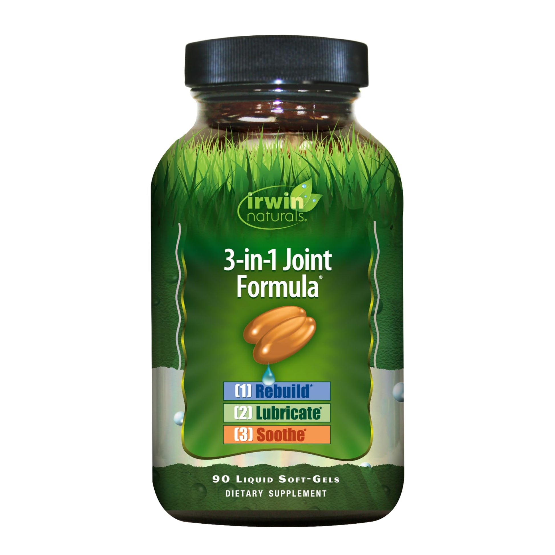 Irwin Naturals 3-in-1 Joint Formula - Powerful Joint Support Supplement with Glucosamine, Chondroitin, Turmeric & Boswellia - 90 Softgels