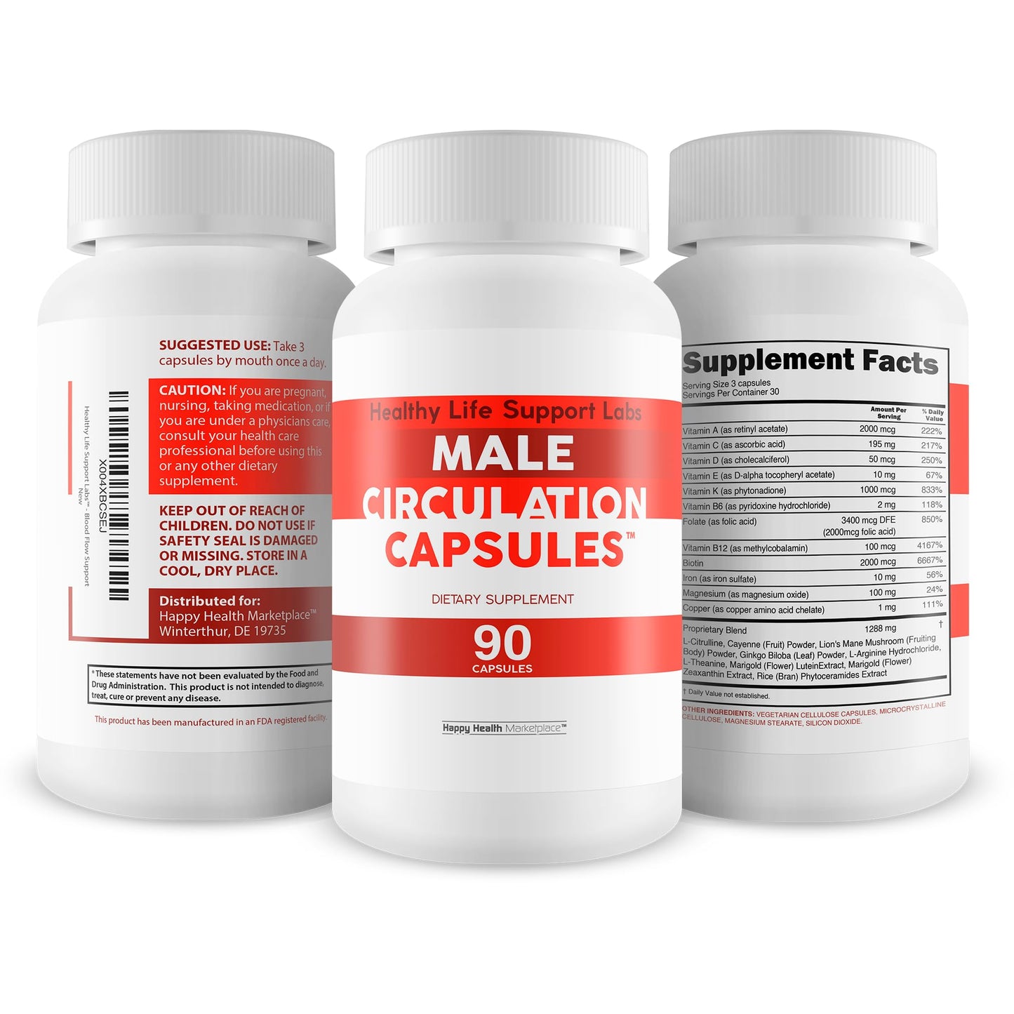 Happy Health Marketplace Bloodflow Booster 90 Capsules
