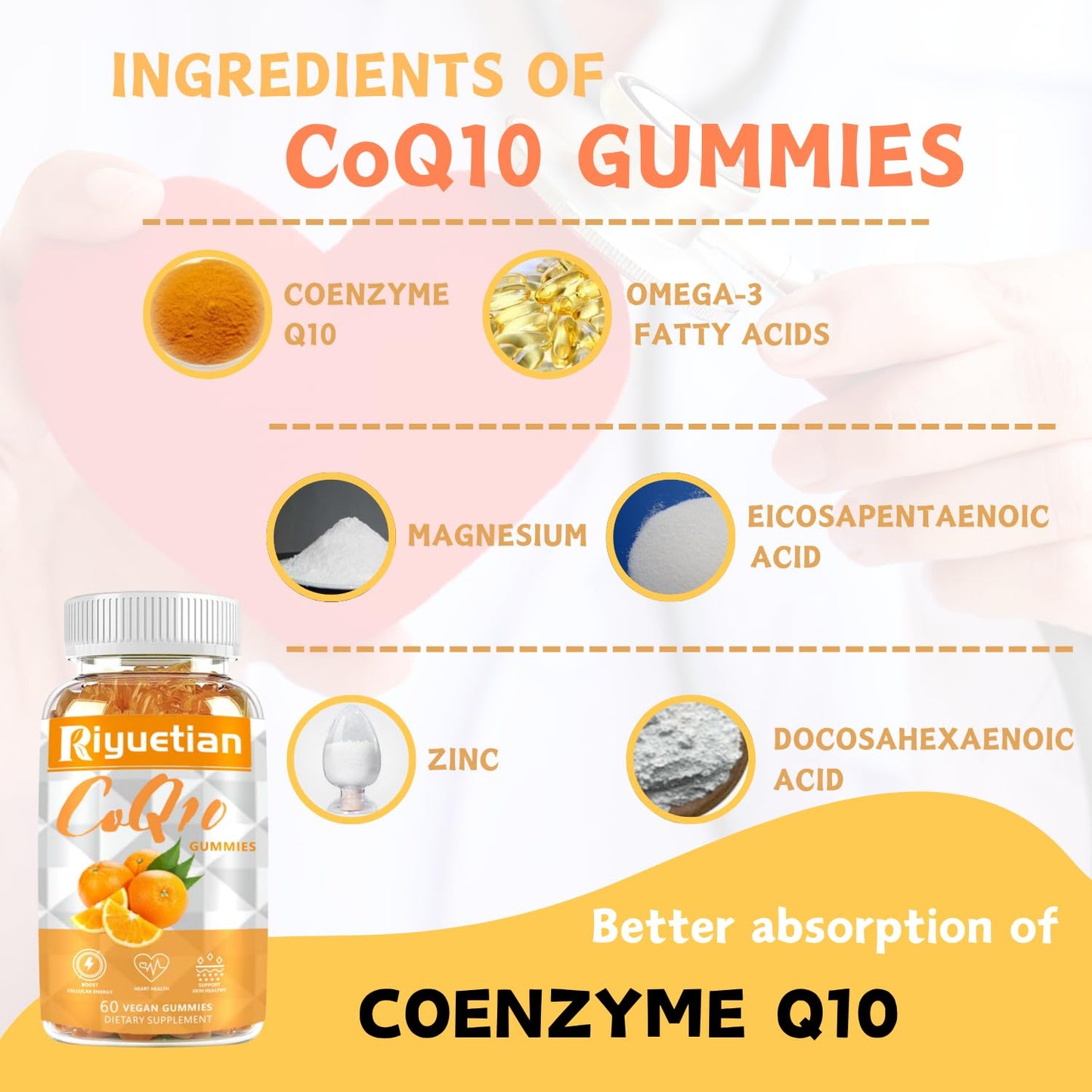 Riyuetian CoQ10 Gummies 120 Gummies
