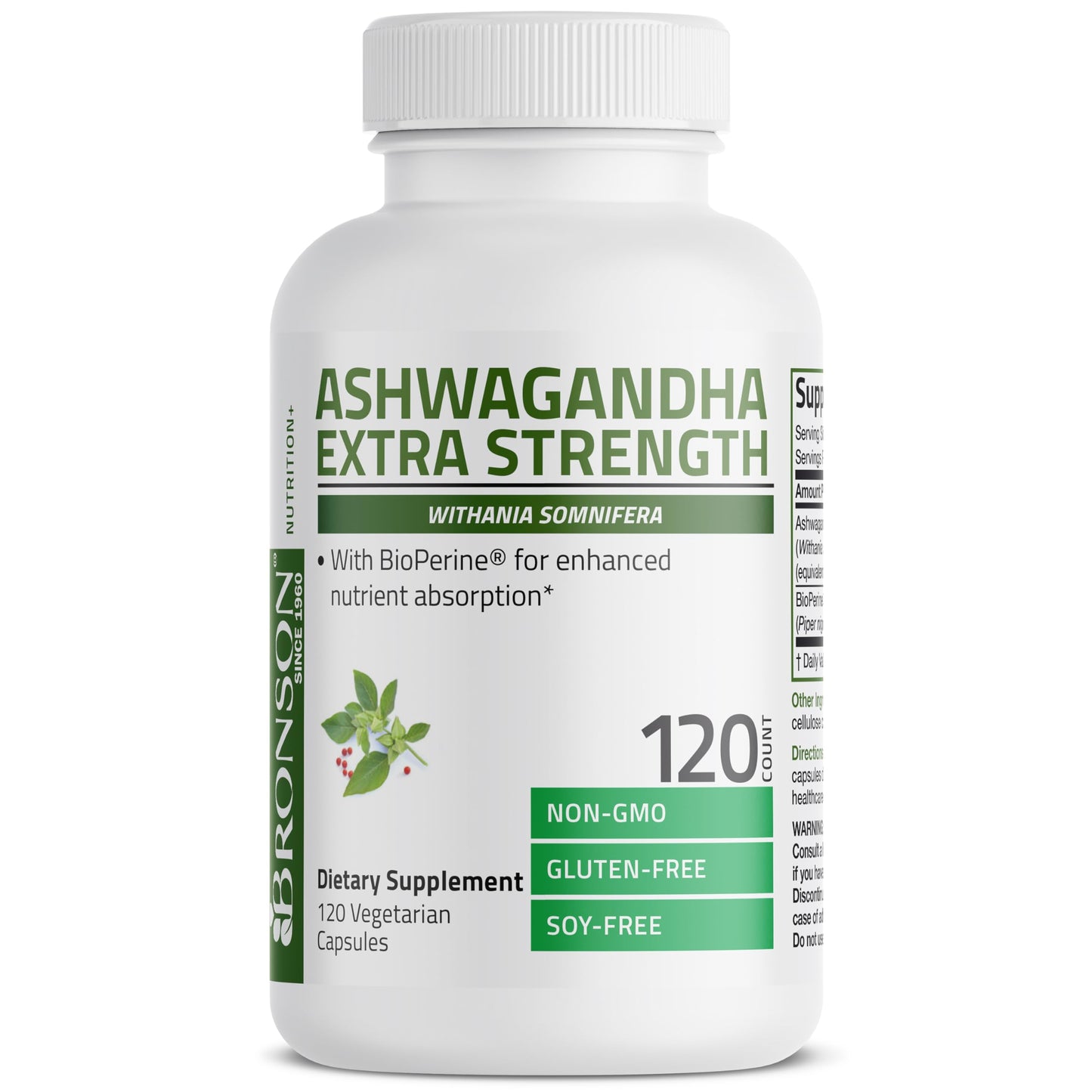 Bronson Ashwagandha Extra Strength Stress & Mood Support Capsules 120 Count
