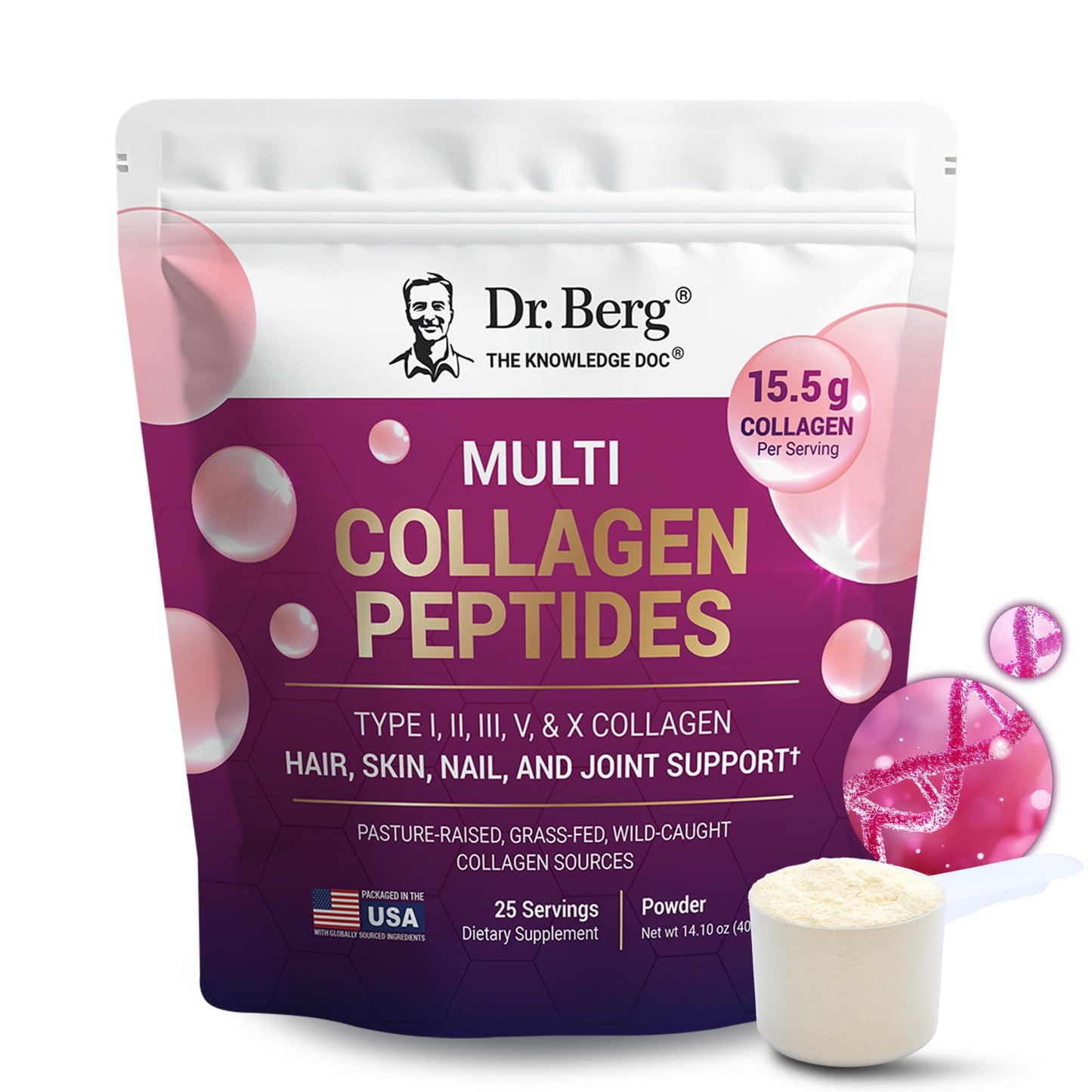 Dr. Berg Nutritionals Multi Collagen Peptides Powder 14.1 oz