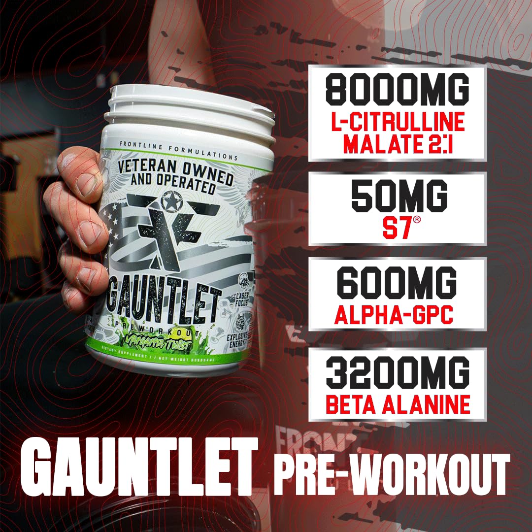 Frontline Formulations Gauntlet Pre-Workout Powder, 25 Servings