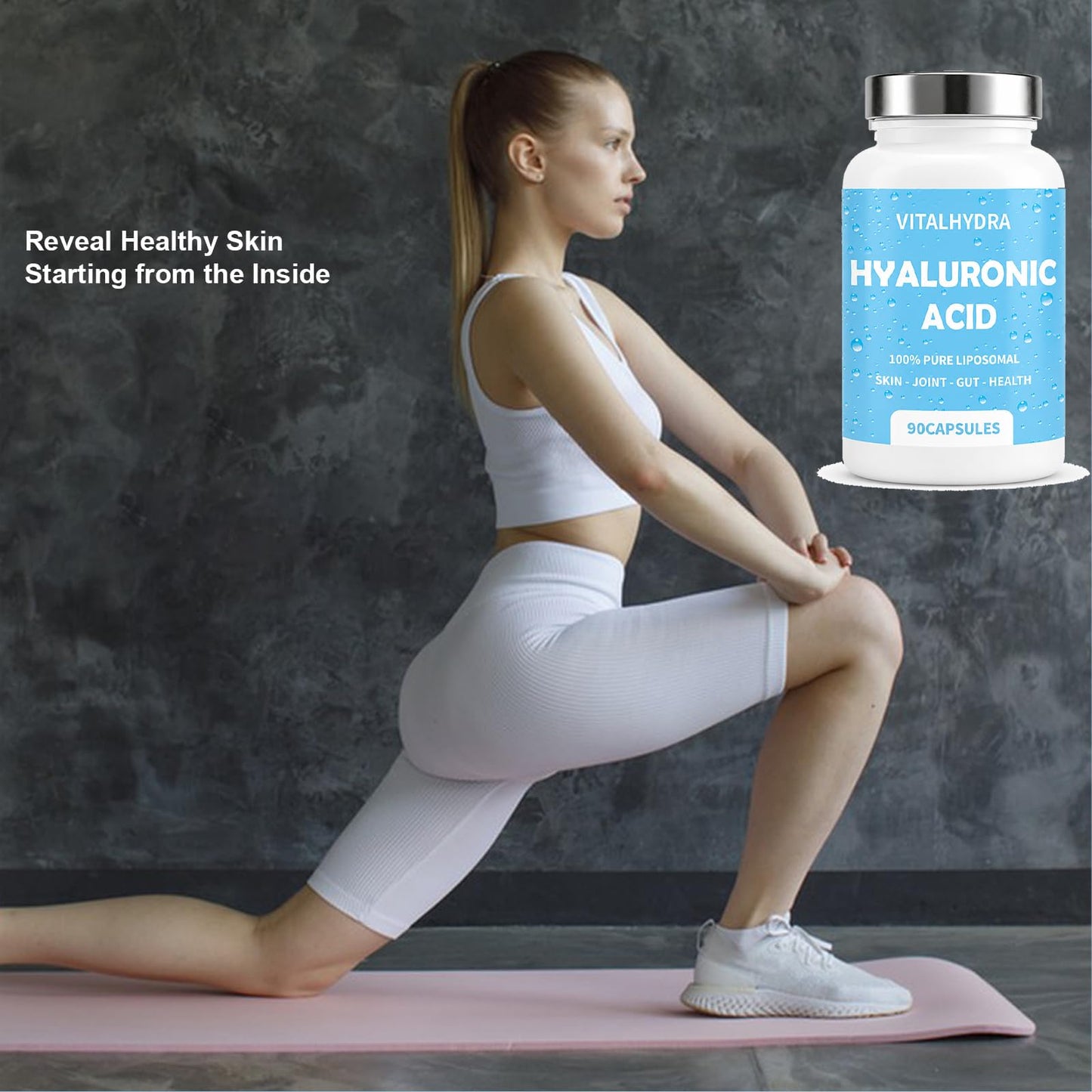 Vitalhydra Hyaluronic Acid Joint Supplements Capsules, 90 Capsules