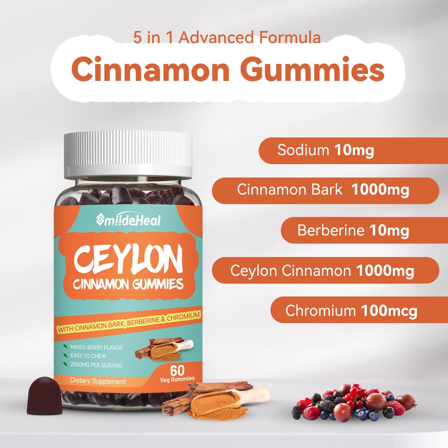 SmildeHeal Ceylon Cinnamon Gummies 120 Gummies
