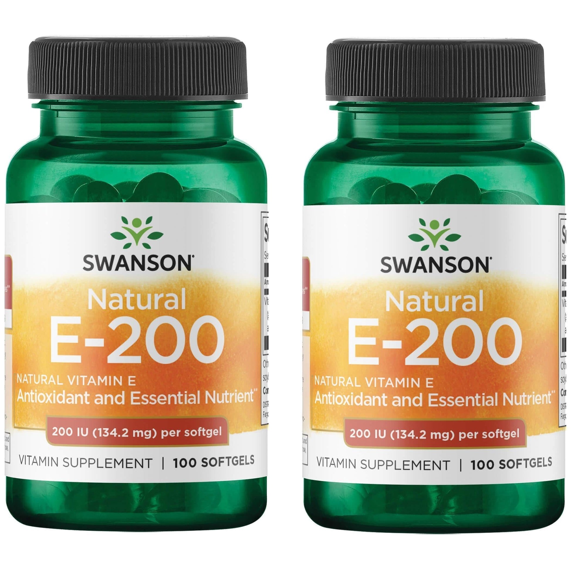 Swanson Vitamin E Heart Health and Tissue Protection Softgels - 200 IU per Softgel, 200 Softgels (2-Pack)
