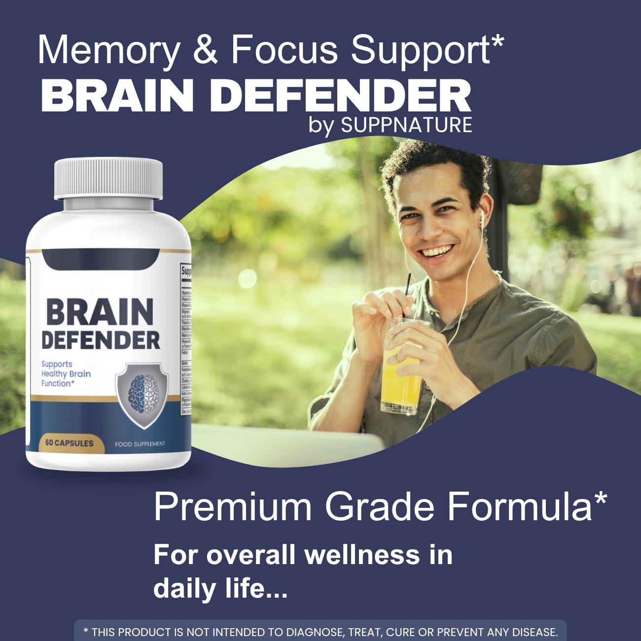 SuppNature Brain Defender Capsules, 60 Count