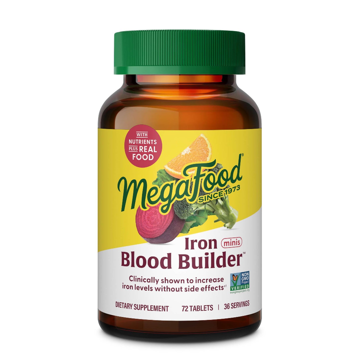 MegaFood Blood Builder Iron Supplement Tablets, 72 Mini Tablets