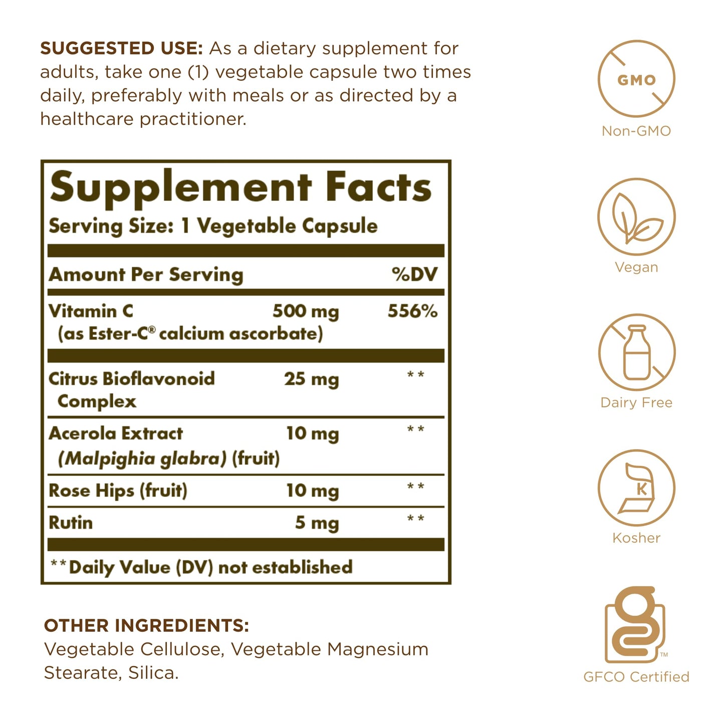 Solgar Ester-C Plus 500 mg Vitamin C (Ascorbate Complex) 50 Capsules