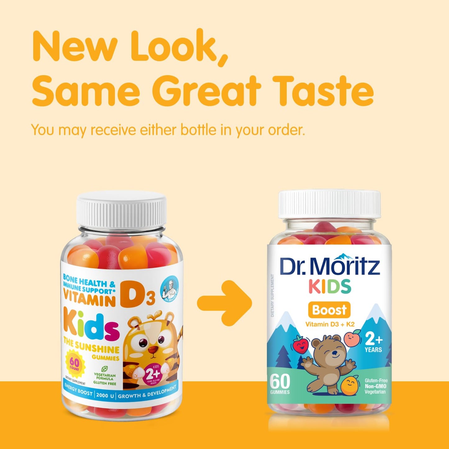 DR. MORITZ Vitamin D3 Gummies for Kids & Adults 2000 IU High-Absorption Vitamin D3, Vegetarian, Immune Support, 60 Count