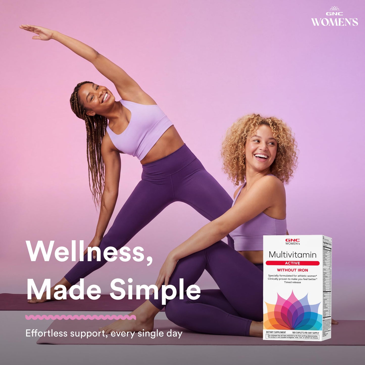 GNC Women's Multivitamin Active Without Iron, Joint Health Caplets, 180 Caplets
