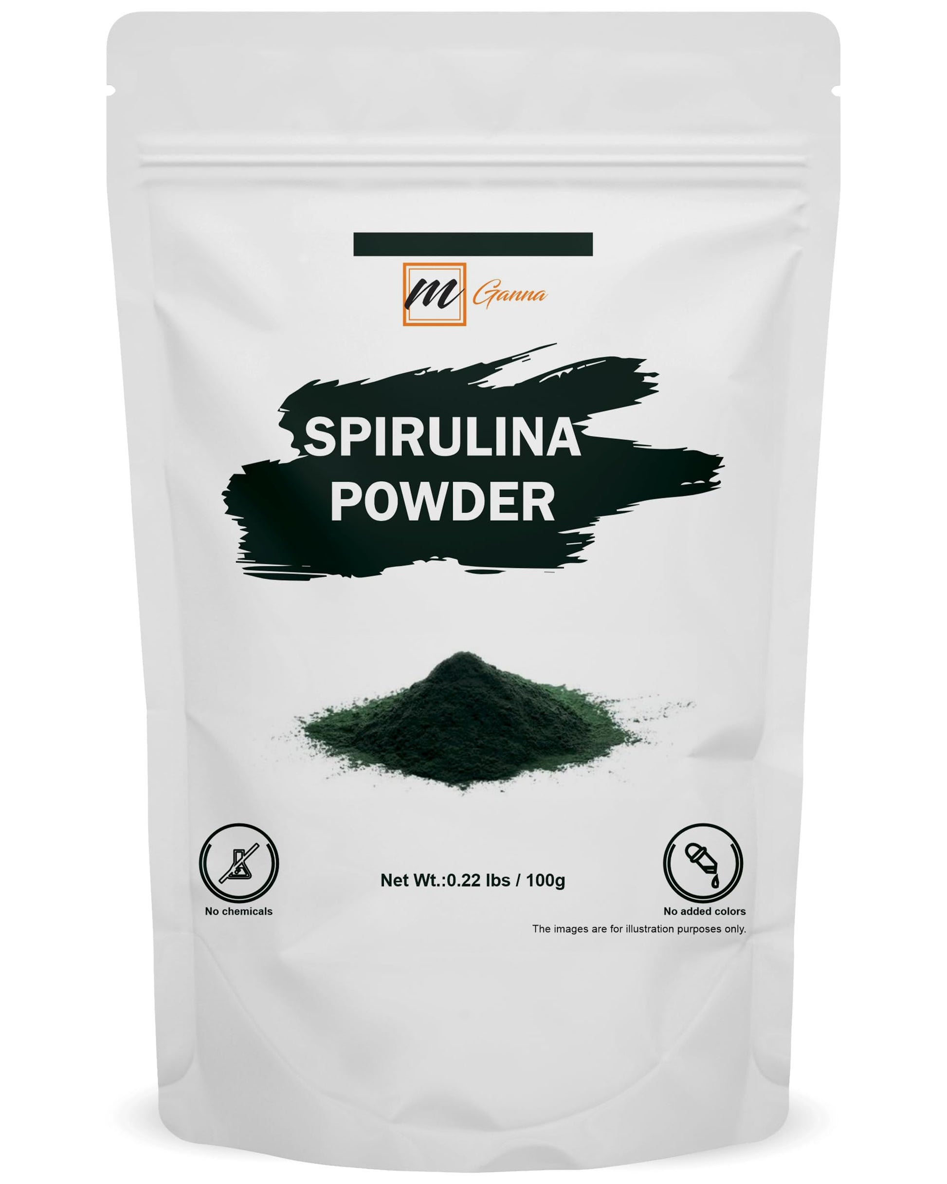 mGanna 100% Spirulina Powder 3.5 Ounce