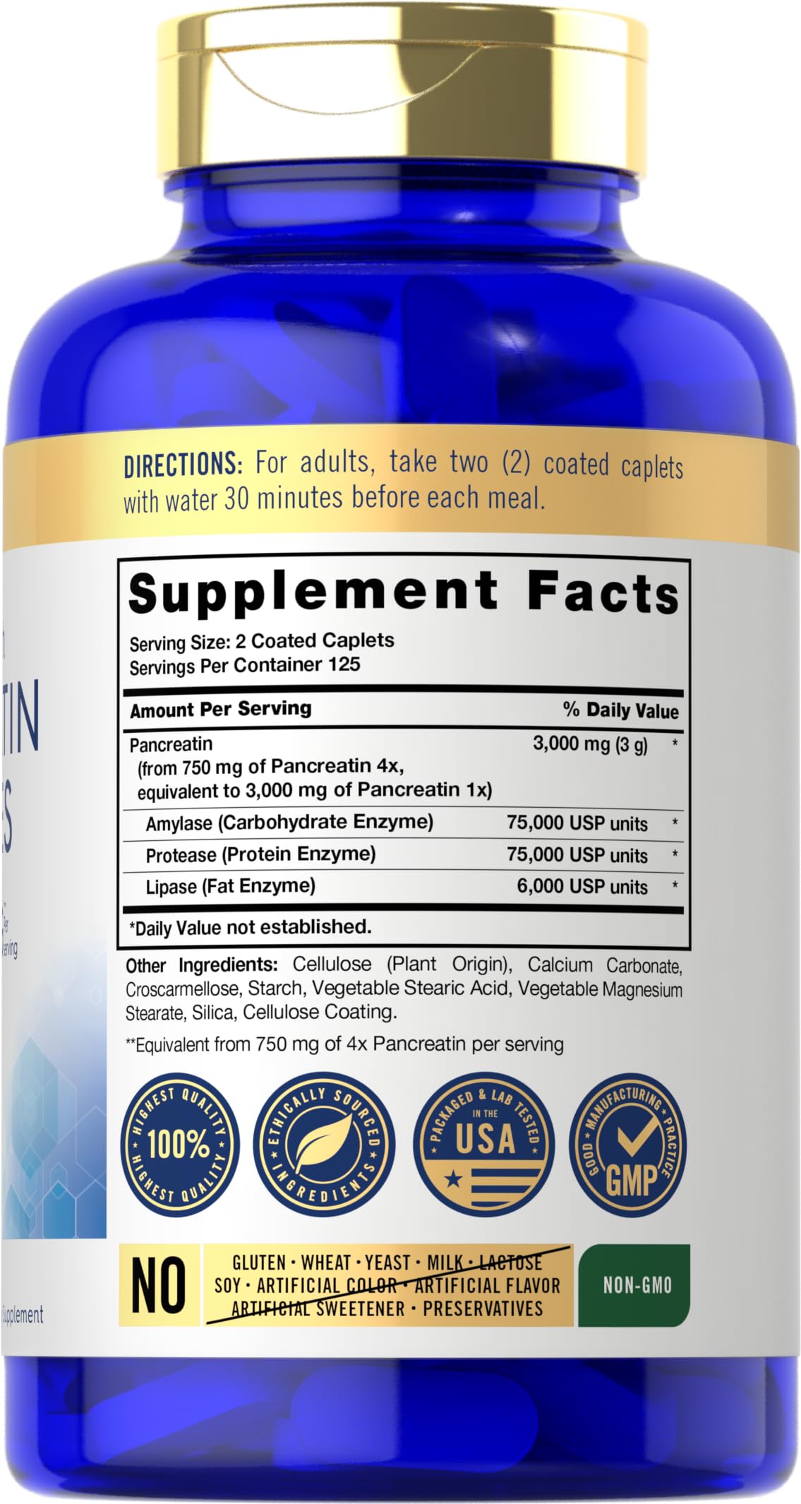Carlyle Pancreatin Digestive Enzymes Caplets 250