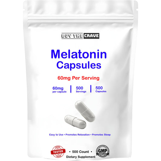 BUY THE CRAVE Melatonin 60mg Extra Strength Capsules, 500 Count