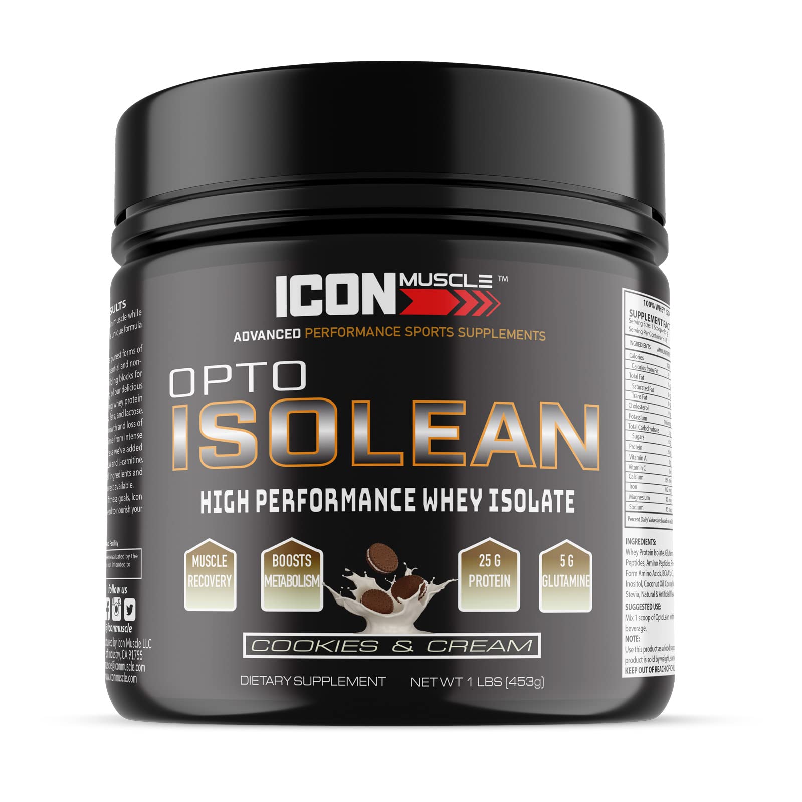 Icon Muscle Isolean Whey Protein Isolate Powder, 16 Servings