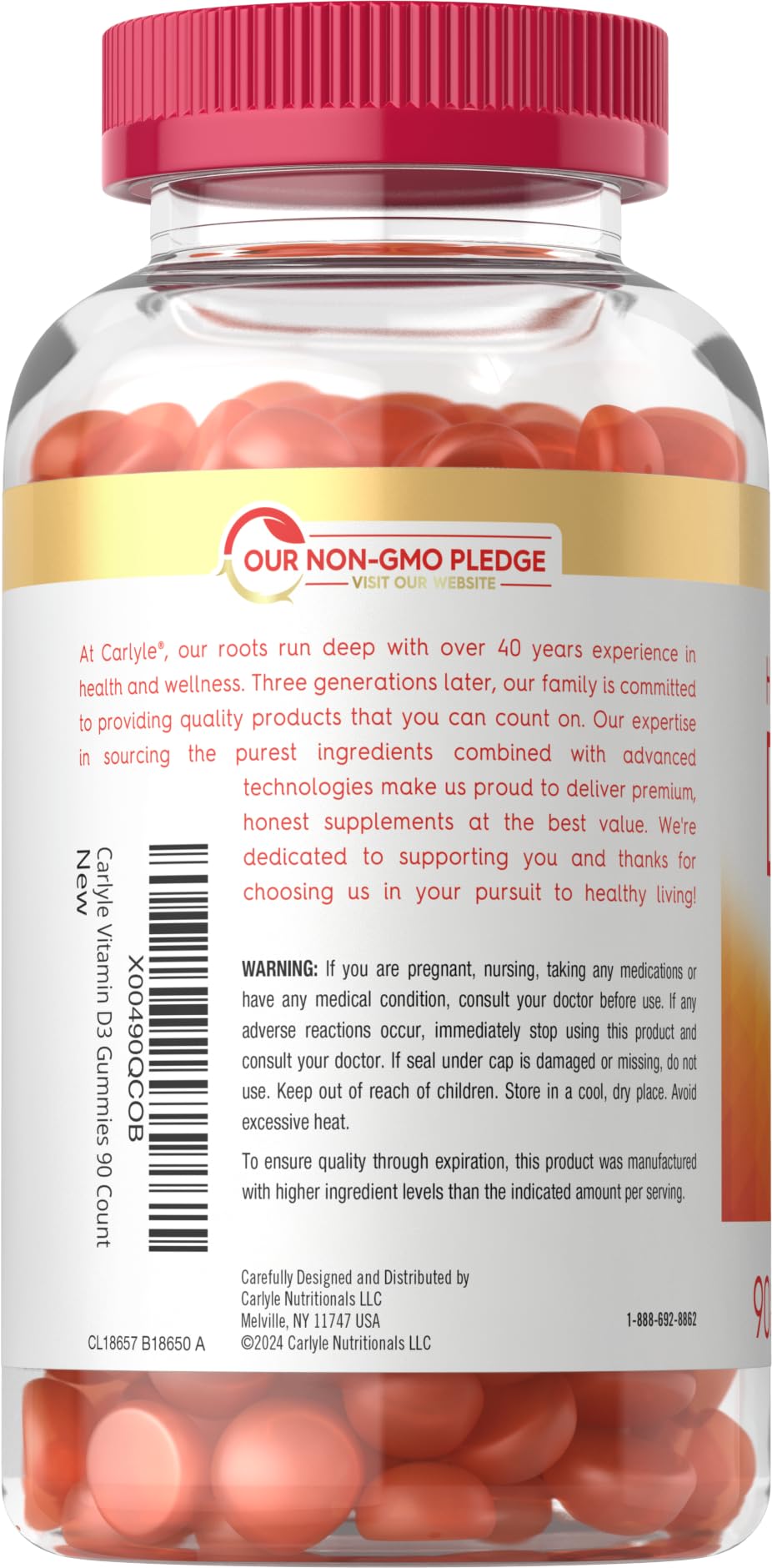 Carlyle Vitamin D3 Gummies 90 Count