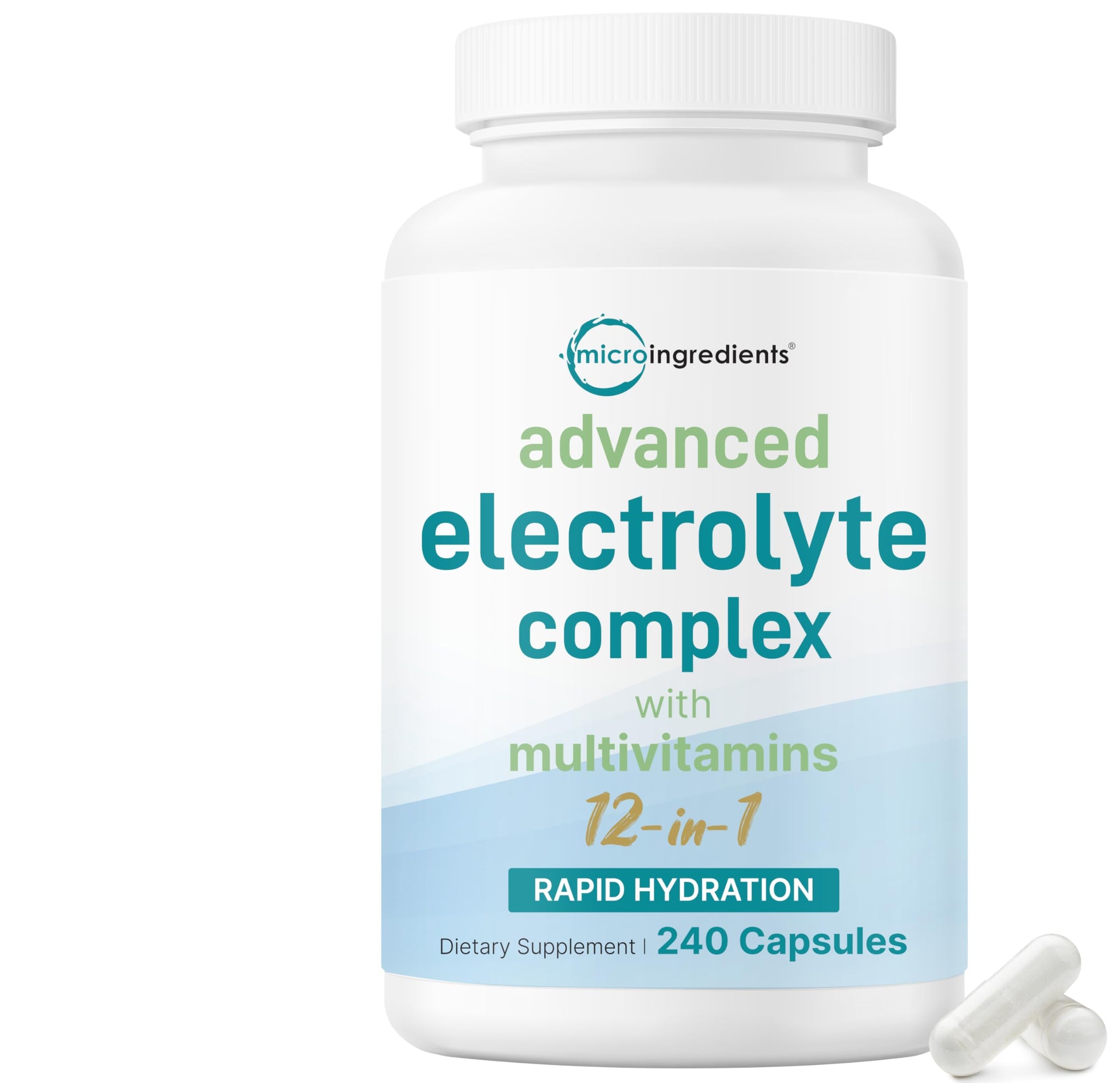 Micro Ingredients Advanced Electrolyte Complex for Hydration Capsules, 240 Count