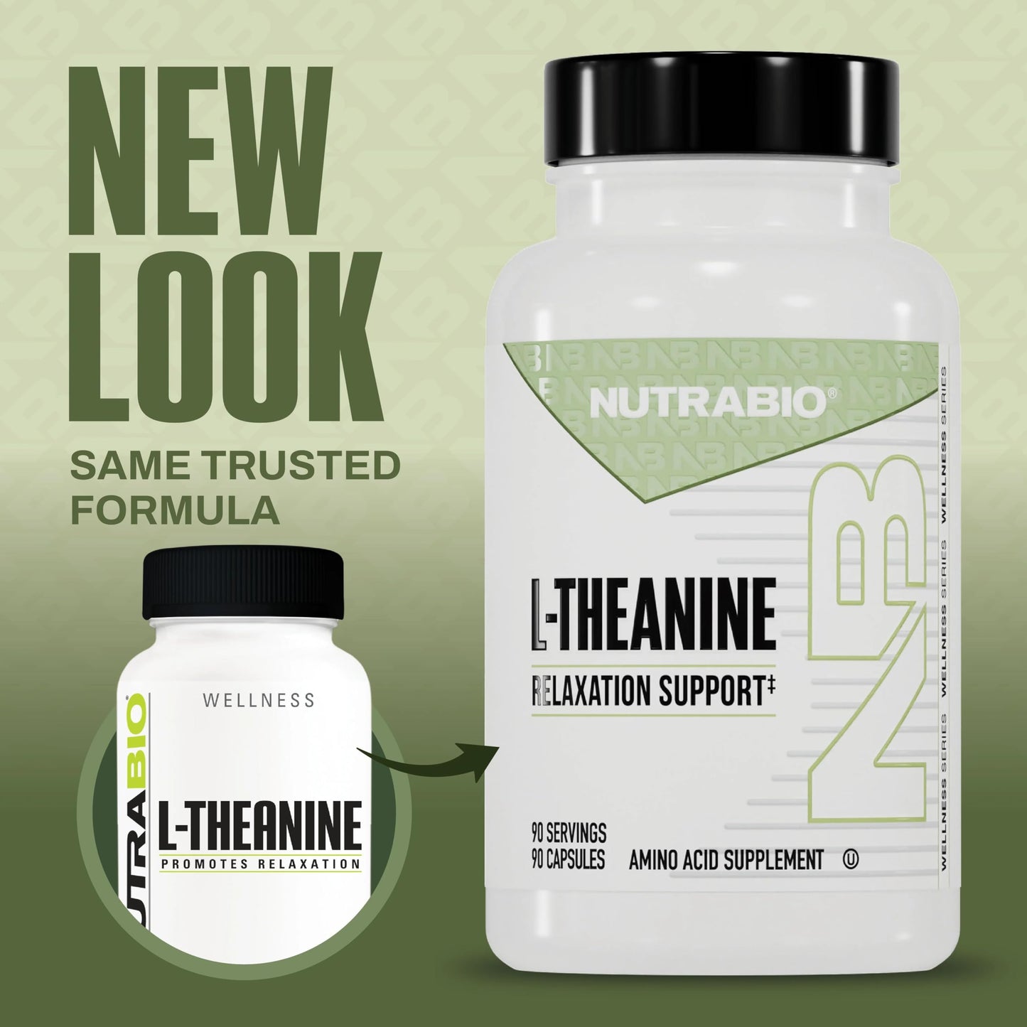 NutraBio L-Theanine Supplement 200mg Capsule, 90 Capsules