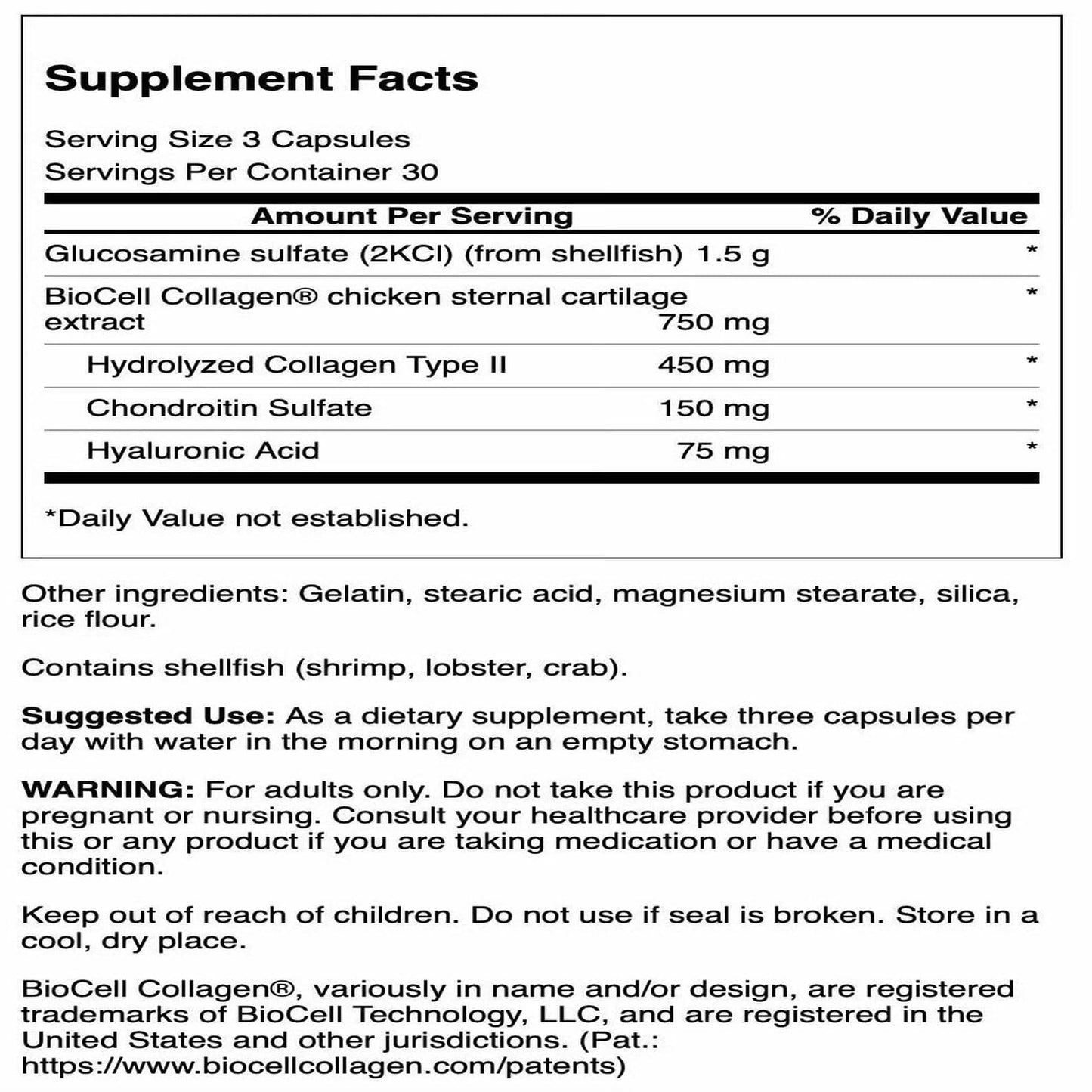 Swanson Glucosamine & BioCell Collagen Type II Joint and Skin Health Supplement Capsule, 360 Capsules