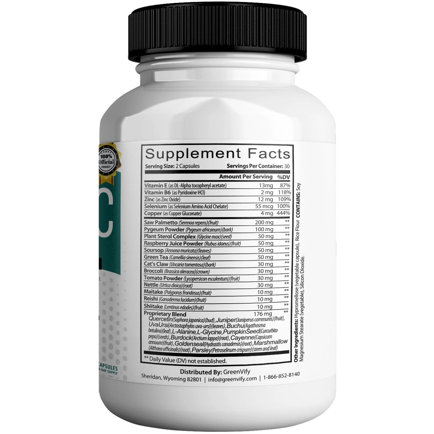 GREENVIFY UroSync Pro Natural Herbal Prostate Support Capsule, 180 Count