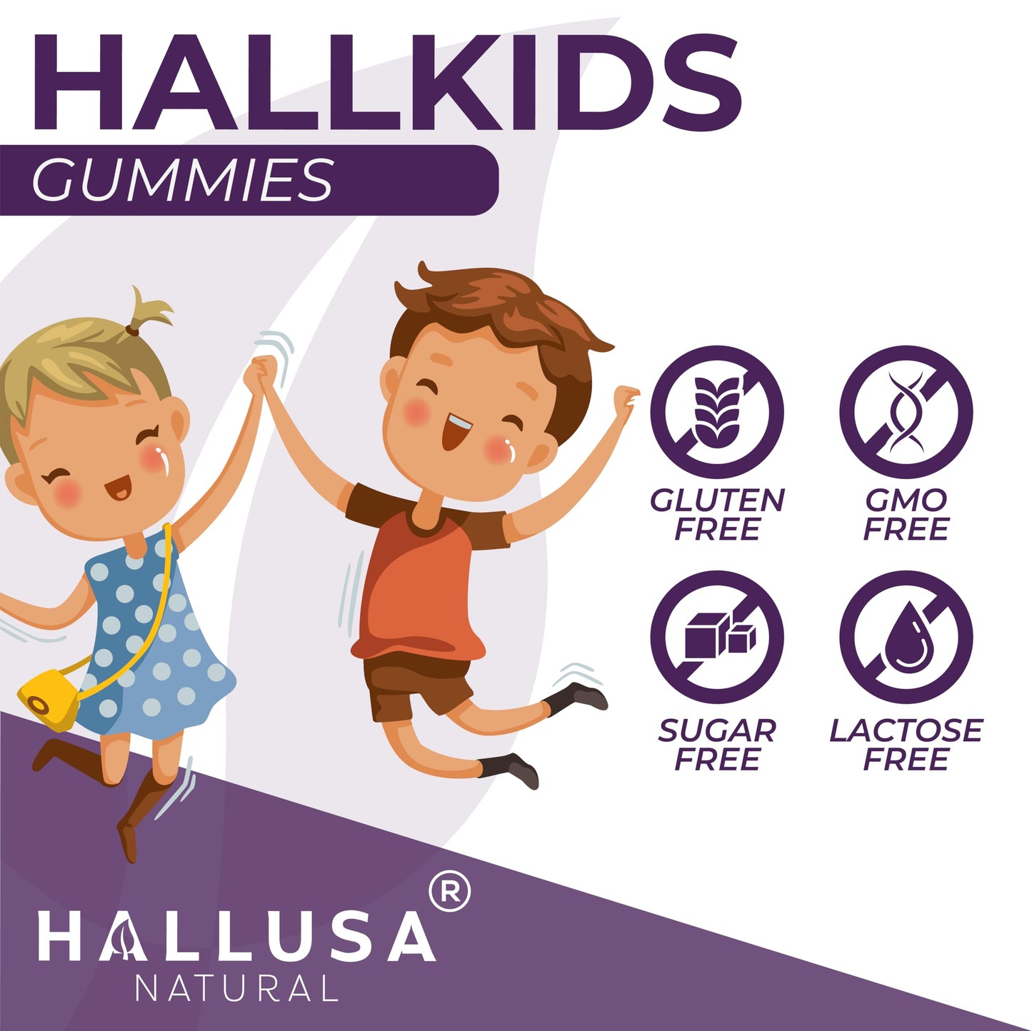 Hallusa Natural Kids' Multivitamin Gummies, 60 Count