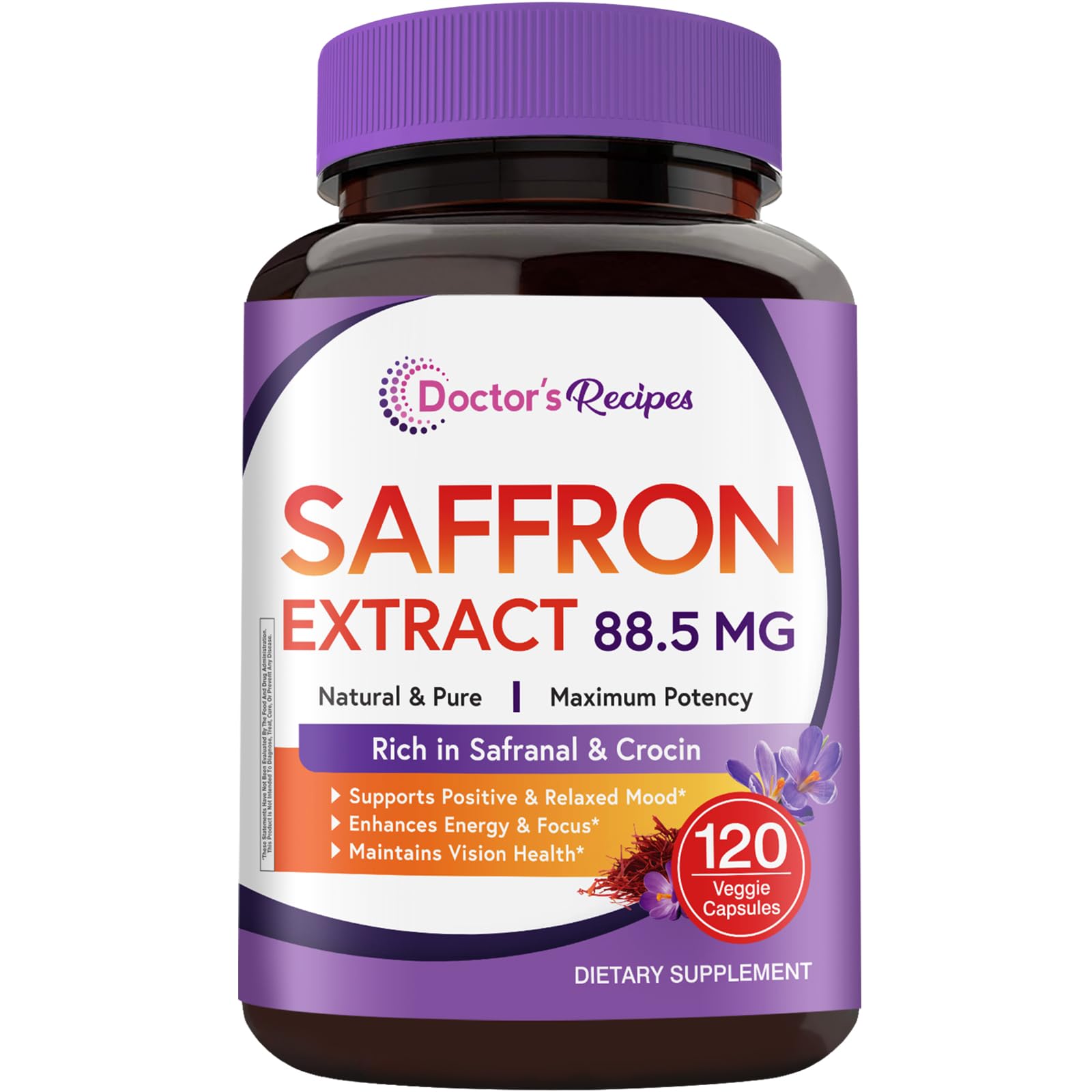 Doctor's Recipes Saffron Supplements Capsules 120
