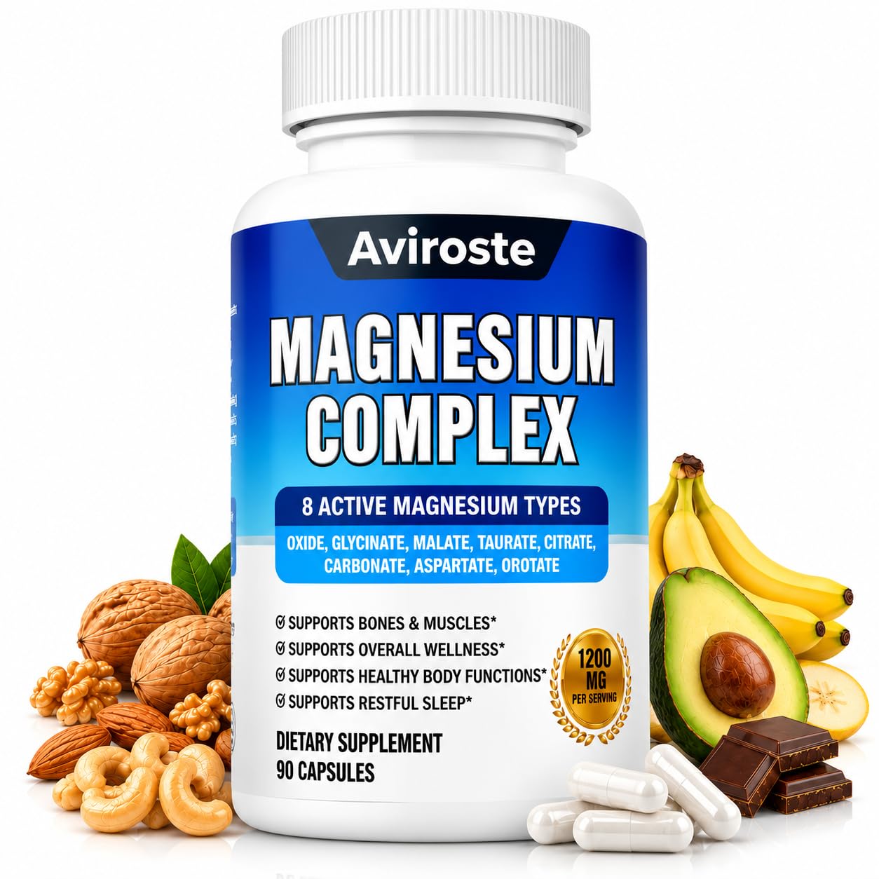 Aviroste Magnesium Complex Supplement Capsule, 90 Capsules