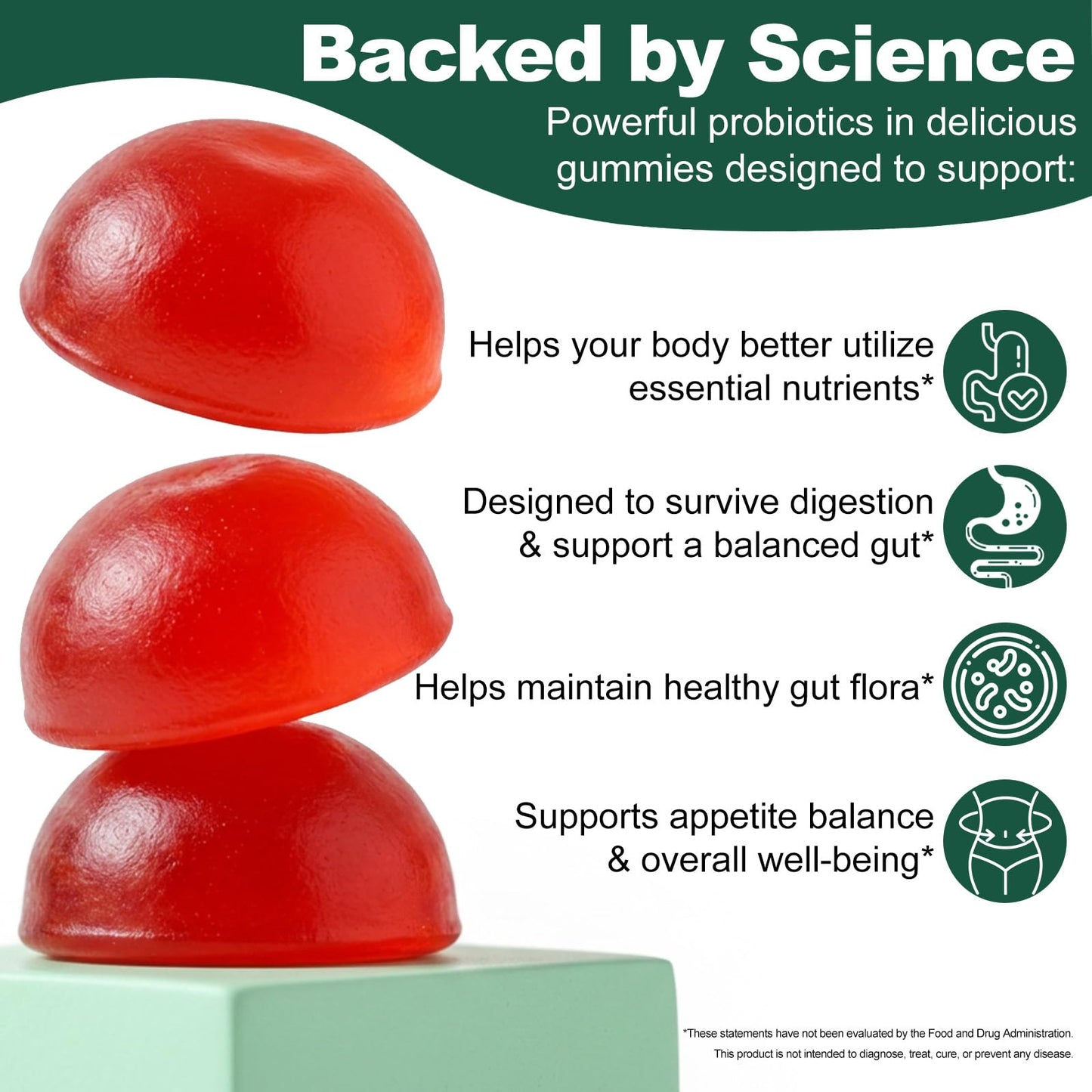 NenMaoKeNu Probiotic Kombucha Gummies, 60 Gummies