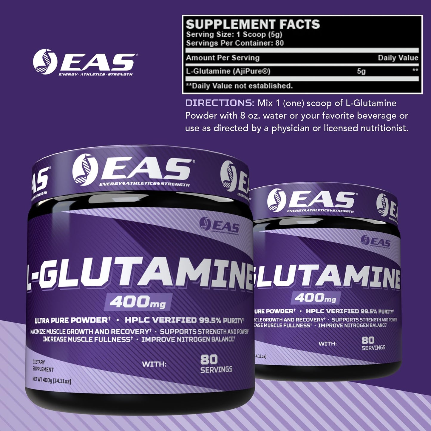 Experimental and Applied Sciences L-Glutamine Powder, 14.11 Ounce