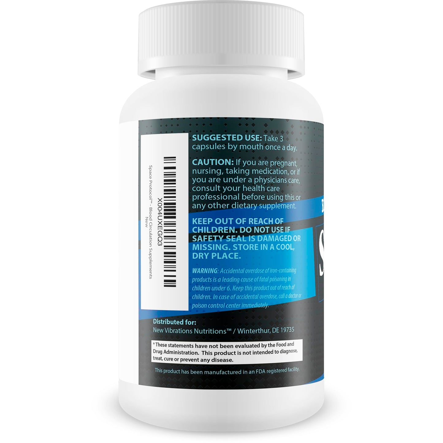 New Vibrations Nutrition Space Protocol Blood Flow Booster Capsules, 90 Count