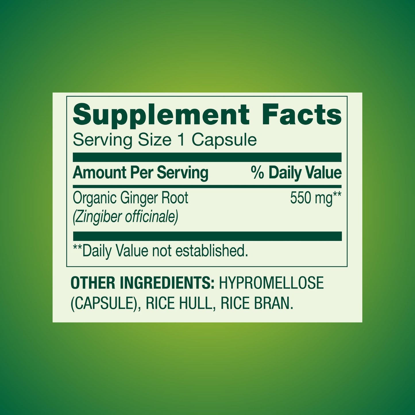 Generic Ginger Root 550 mg Capsule 100 Count