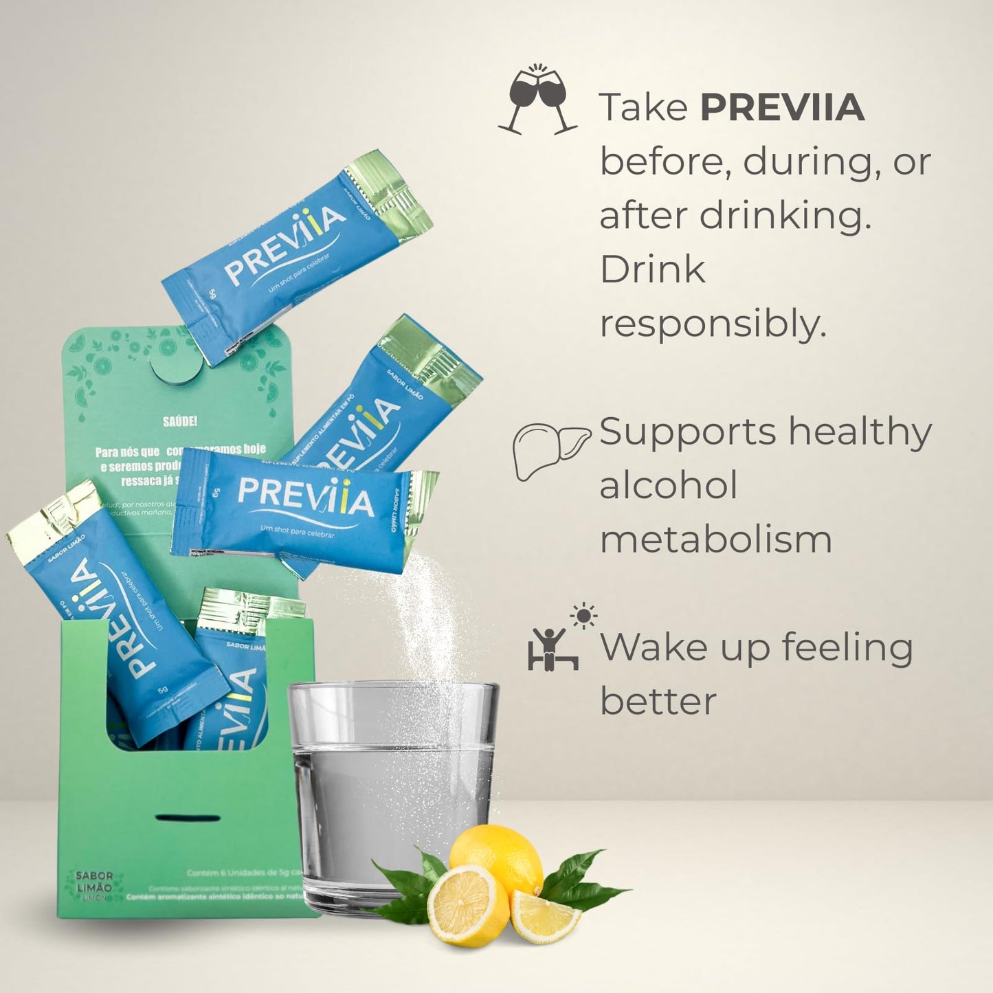 Previia Pre-Drink Supplement Powder 1.06 oz (Pack of 6)