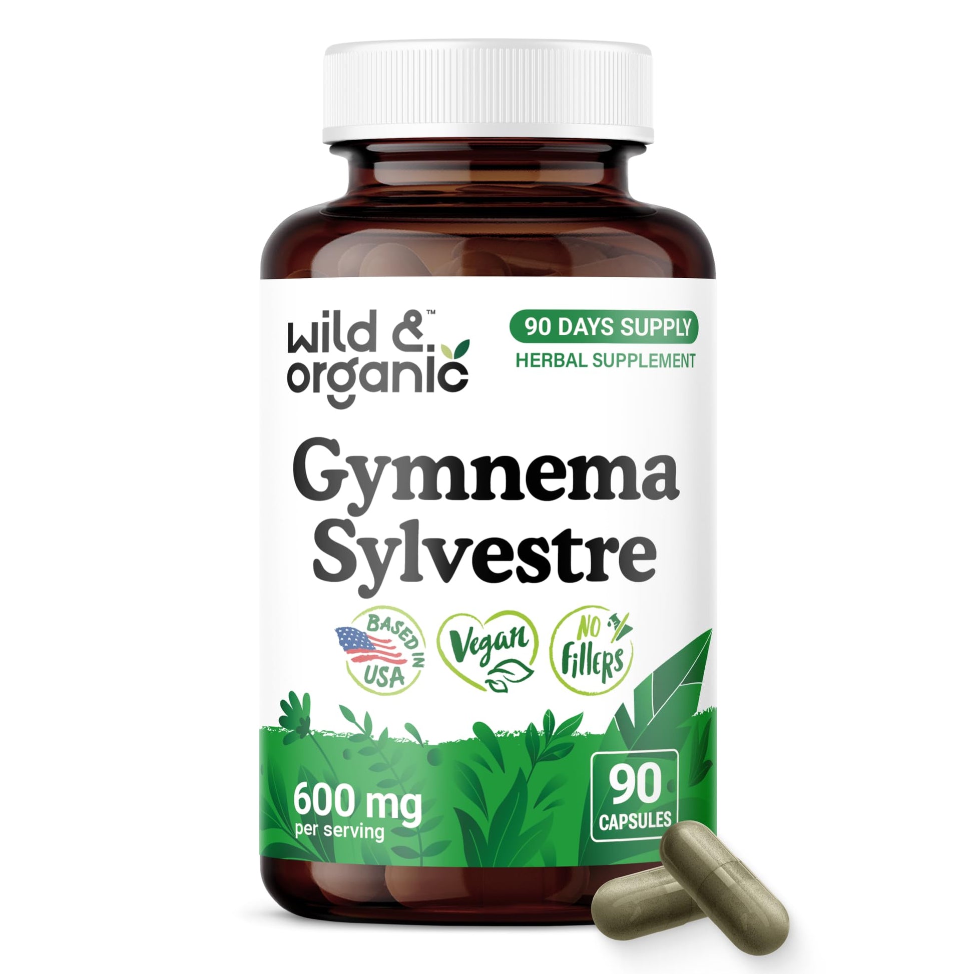 Wild & Organic Gymnema Sylvestre 600 mg - Overall Support, 90 Capsules