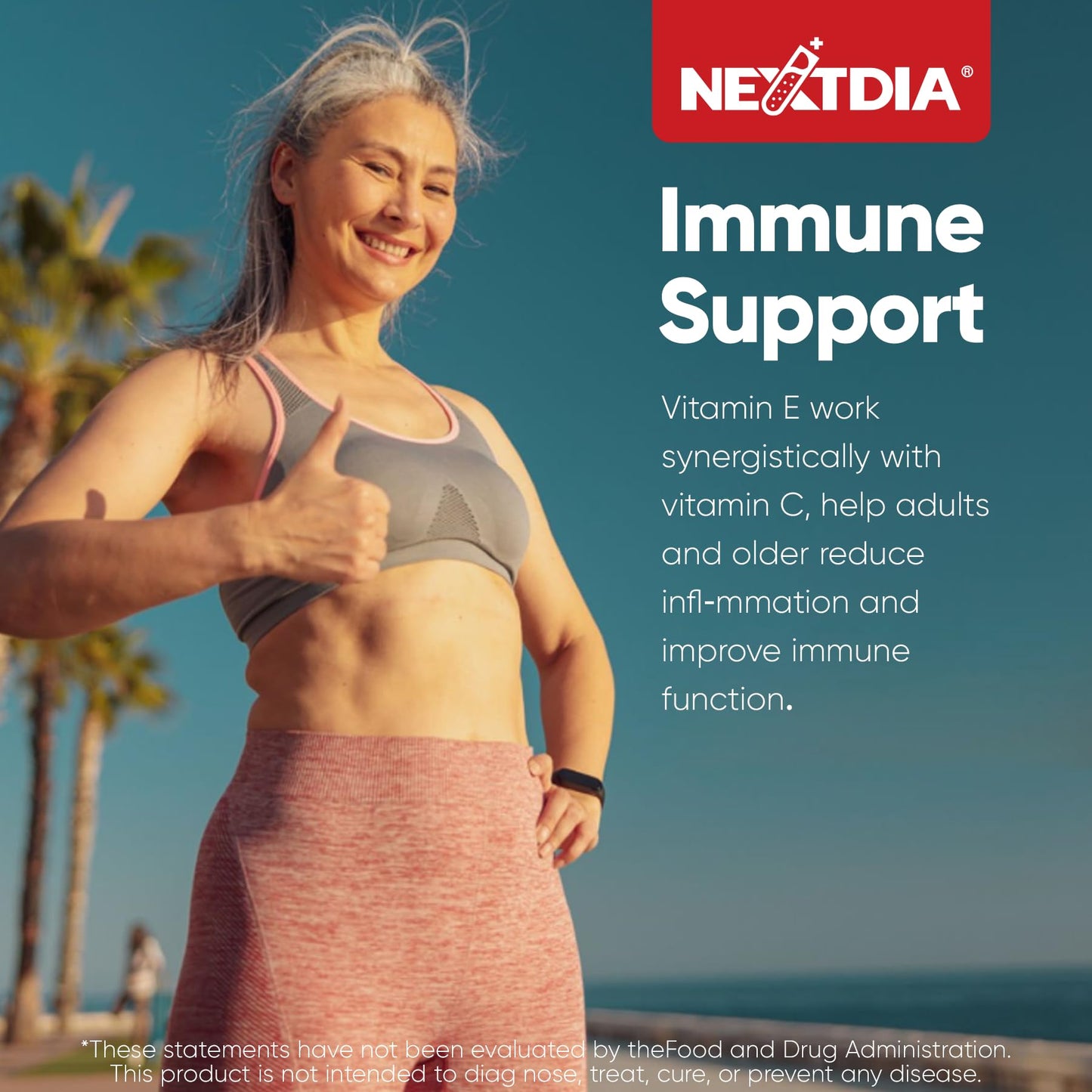 Nextdia Liposomal Vitamin E Gummies 1000IU, Natural Form of Vitamin E Mixed Tocopherol, 60 Gummies