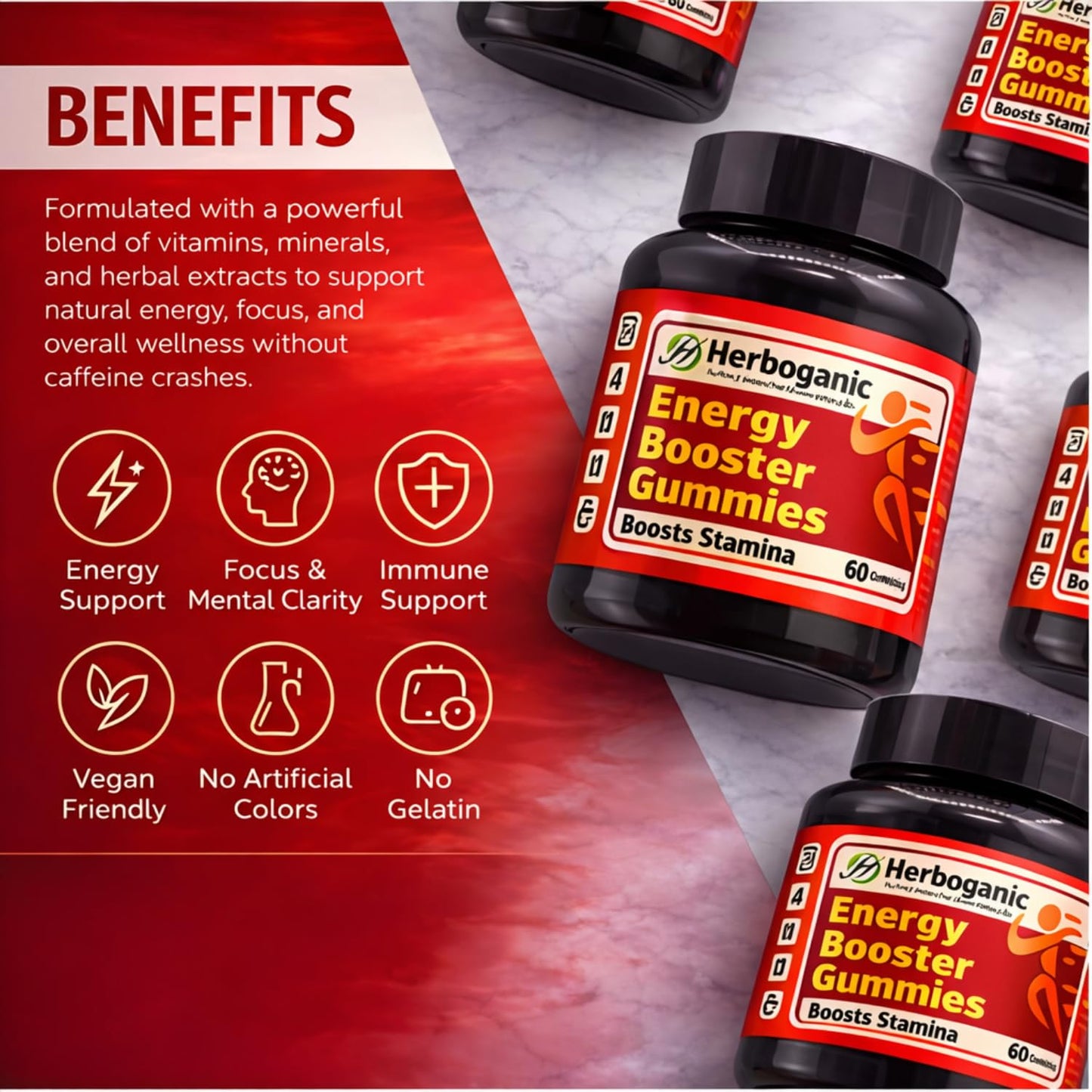 HERBOGANIC Energy Booster Gummies 60 Gummies