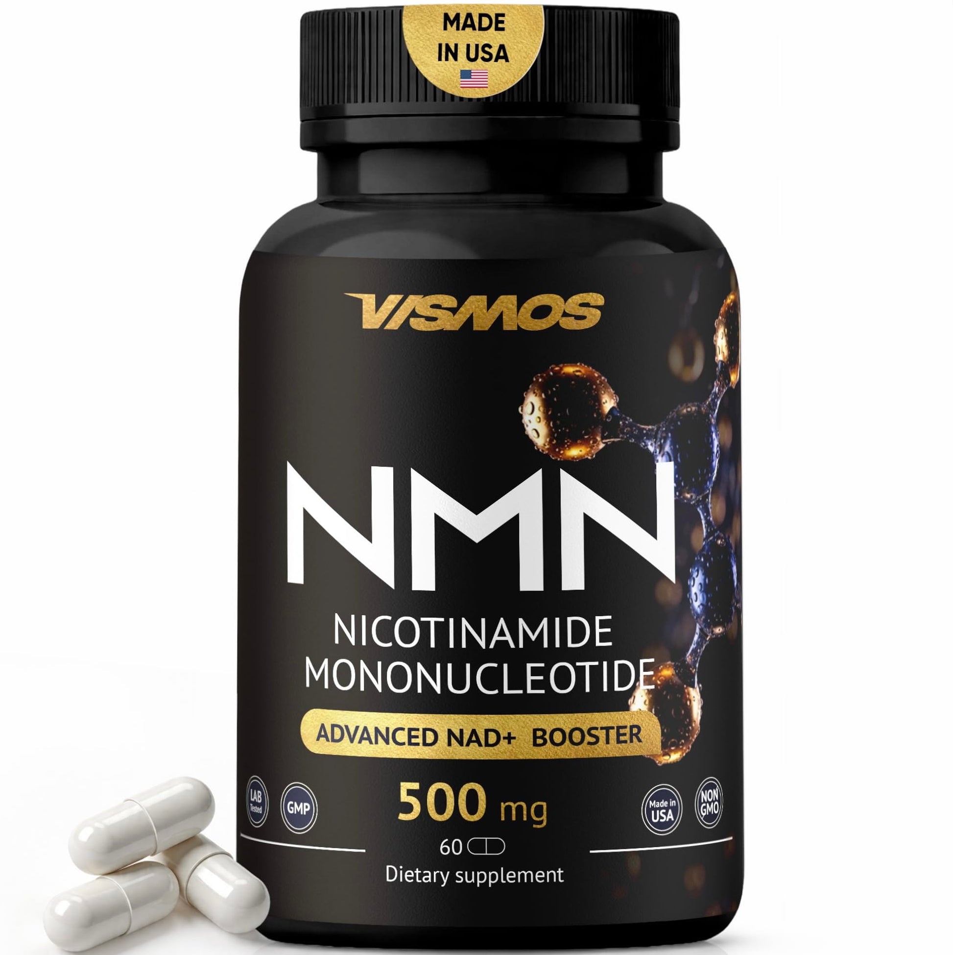 VISMOS NMN Supplement 500mg Capsule, 60 Count