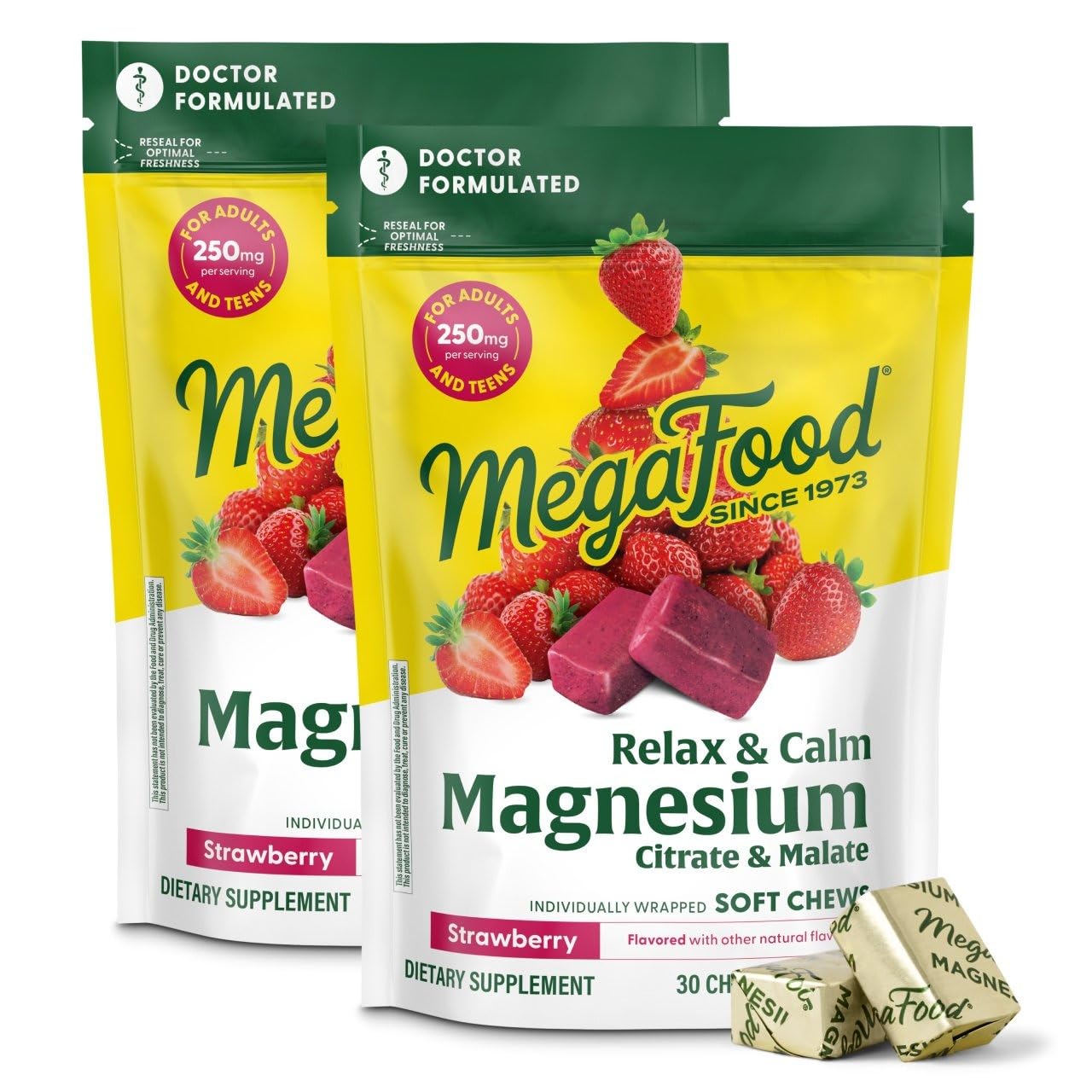 MegaFood Relax + Calm Magnesium Complex with Magnesium Citrate & Malate Gummy, 60 Gummies