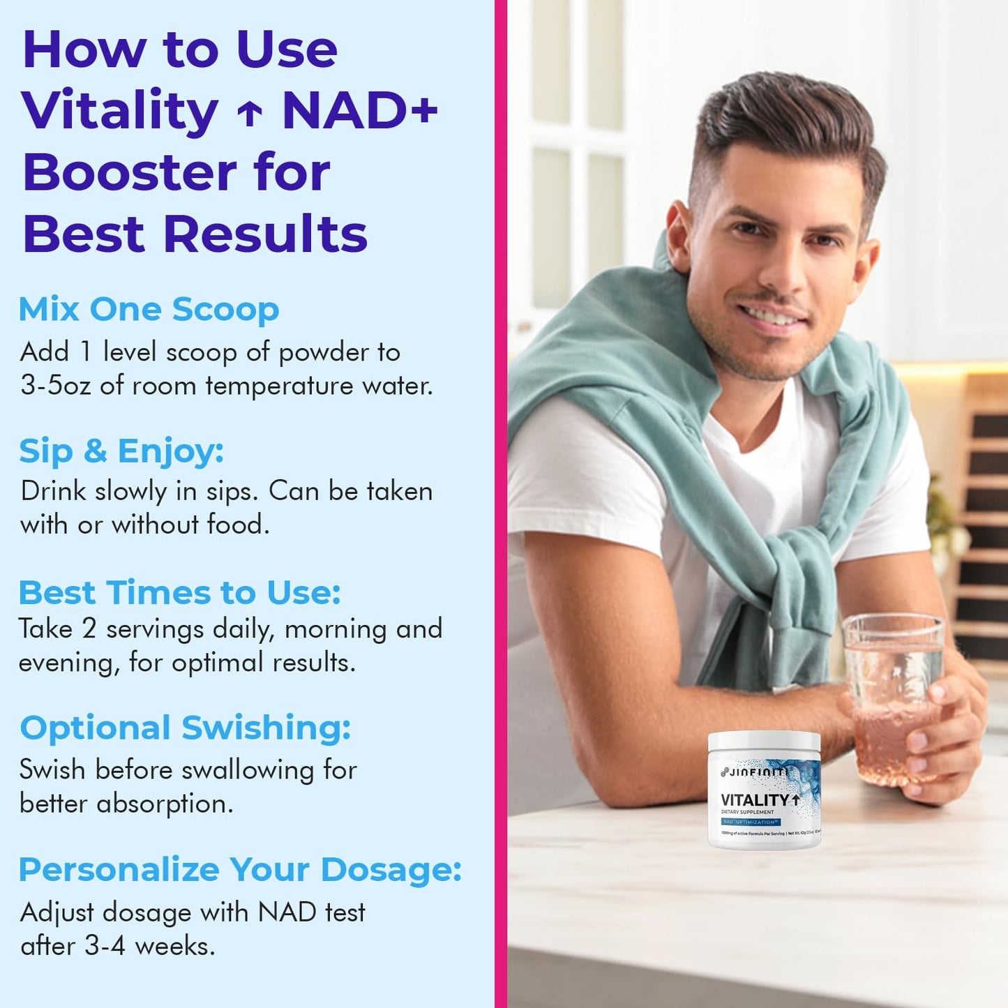 Jinfiniti Vitality NAD+ Optimization Powder 2.2 Ounces