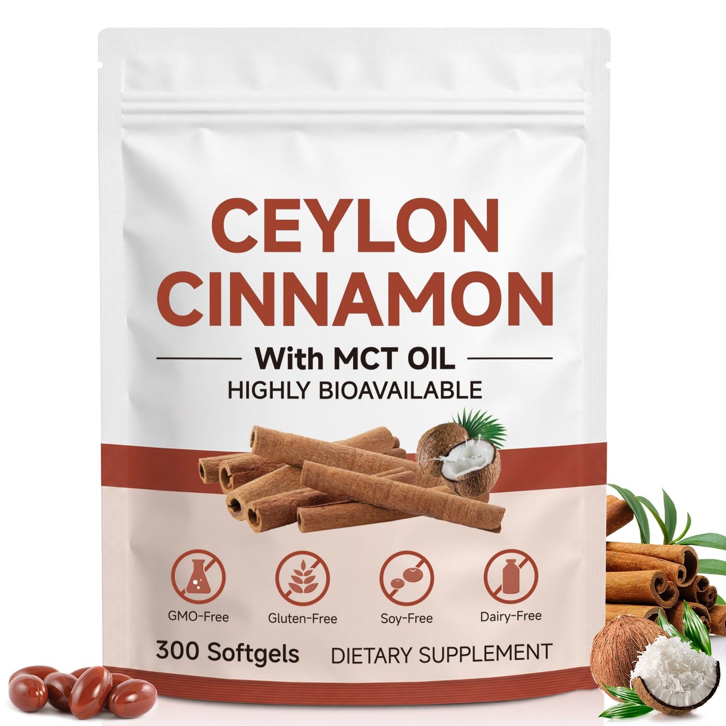 Nutre Forte Organic Ceylon Cinnamon Softgels 300-Count